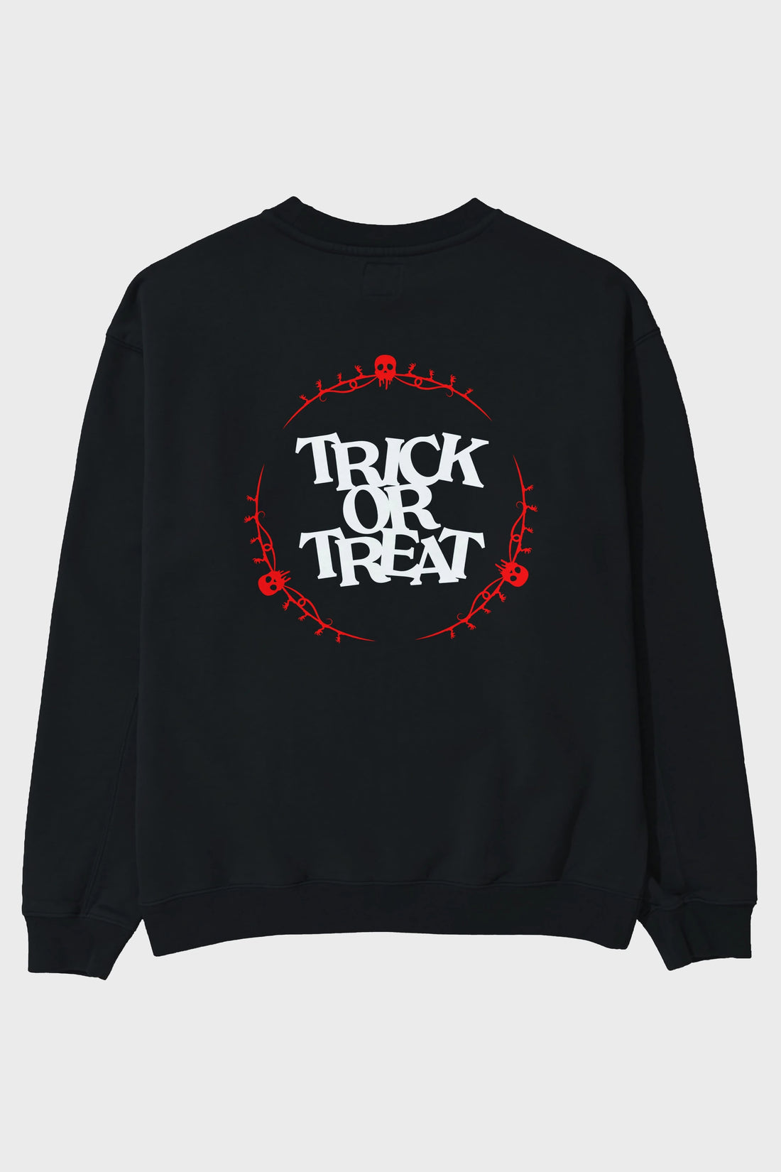 Trick or Treat Yazılı Arka Baskılı Oversize Sweatshirt Erkek Kadın Unisex