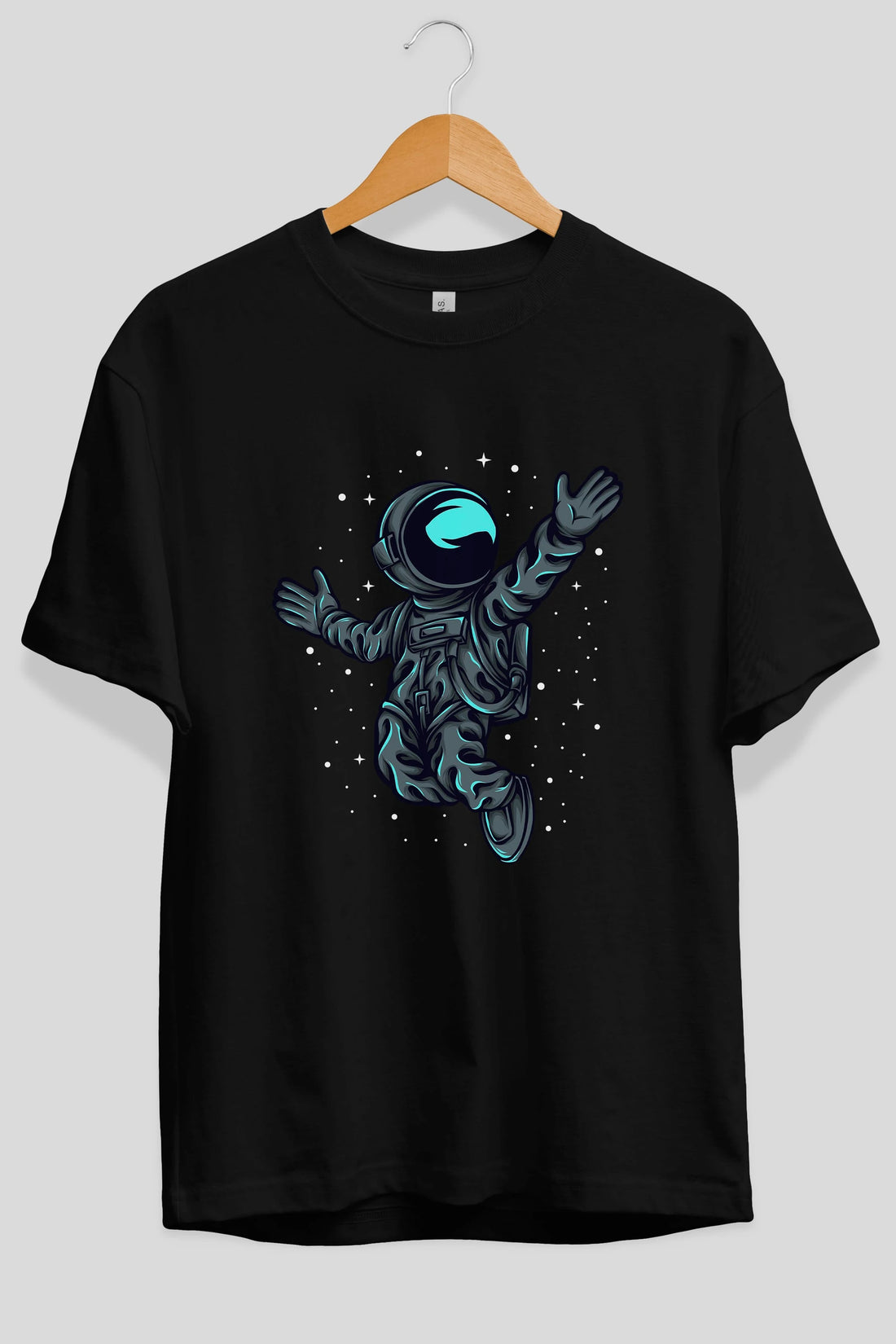 Happy Astronaut Ön Baskılı Oversize t-shirt Erkek Kadın Unisex