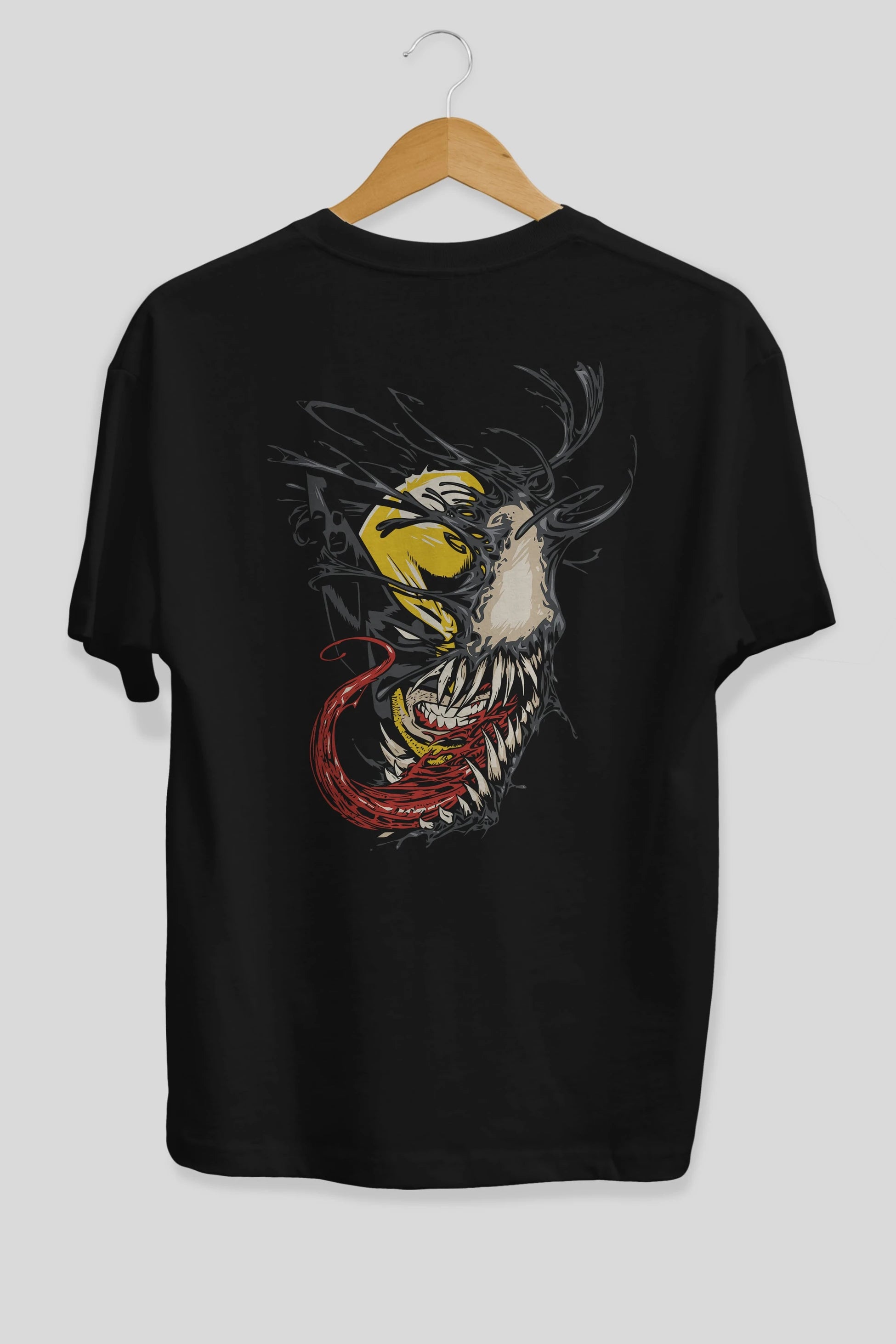 Venom (4) Arka Baskılı Oversize t-shirt Erkek Kadın Unisex %100 Pamuk Bisiklet Yaka tişort
