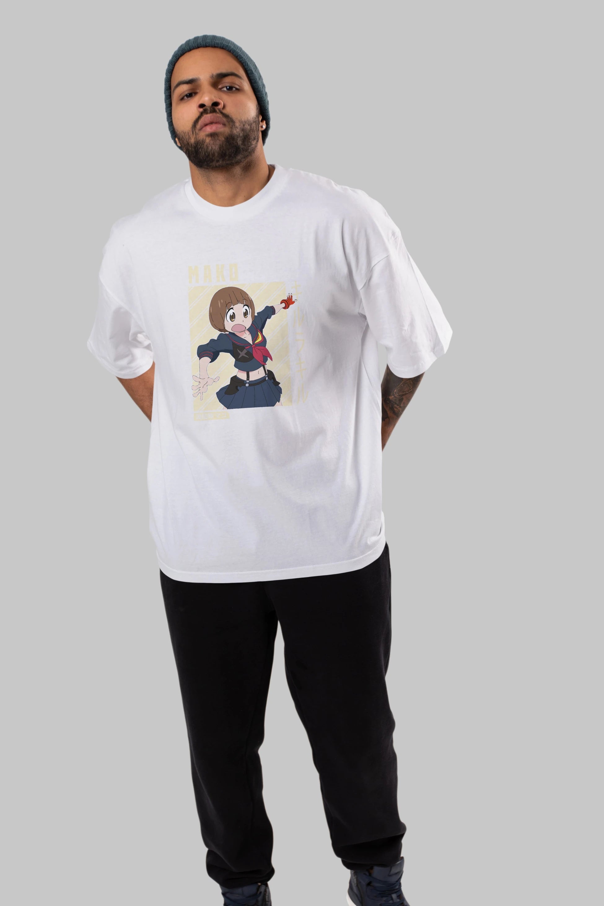 Mako Mankanshoku 1 Anime Ön Baskılı Oversize t-shirt %100 pamuk Erkek Kadın Unisex
