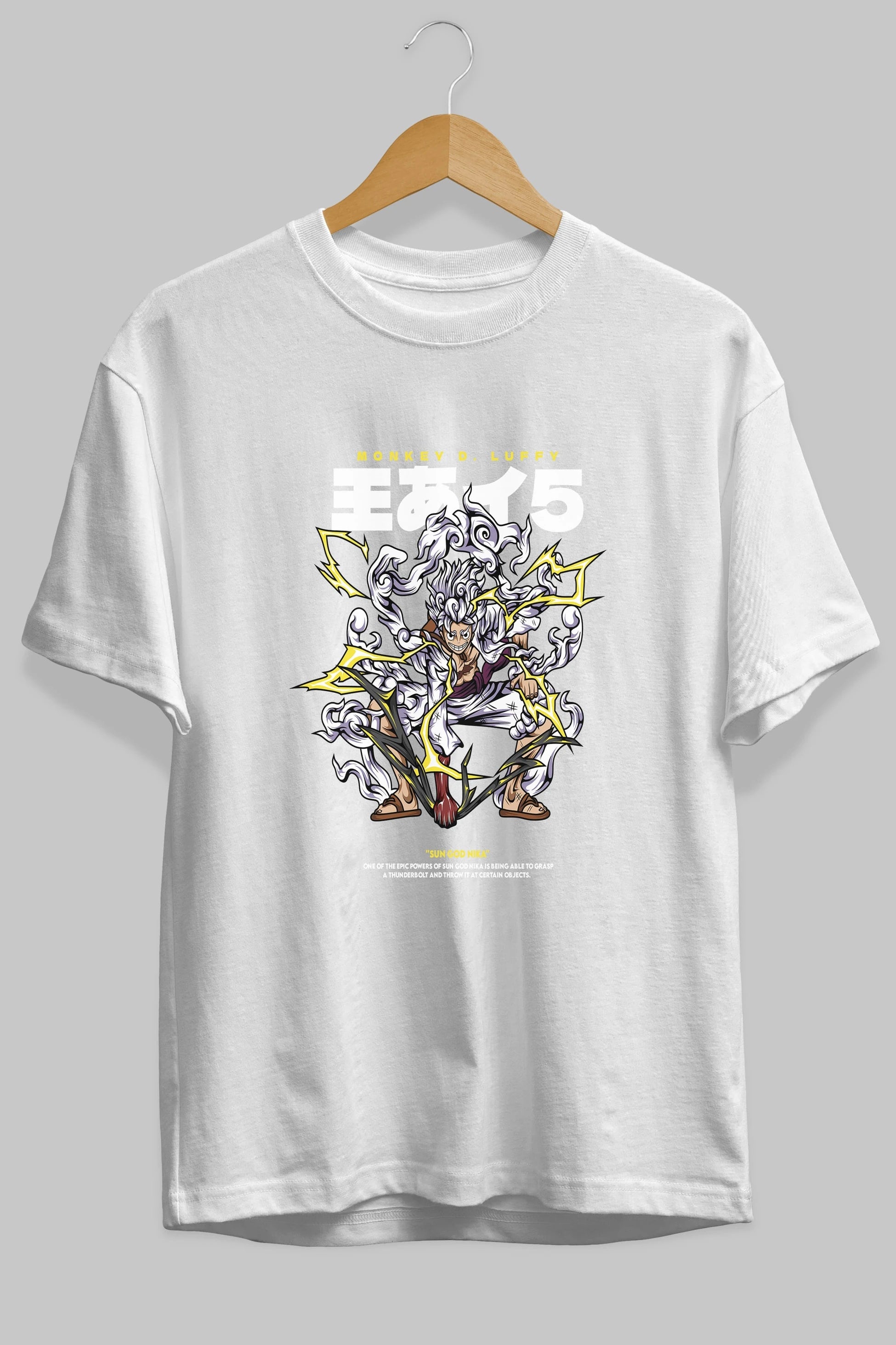 Monkey D. Luffy Anime Ön Baskılı Oversize t-shirt %100 pamuk Erkek Kadın Unisex