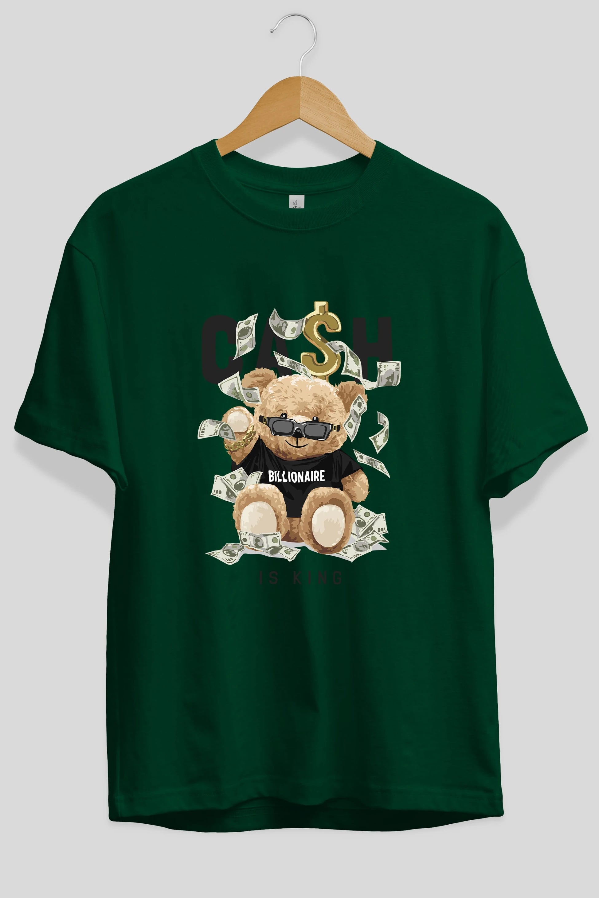 Teddy Bear Billionaire Ön Baskılı Oversize t-shirt Erkek Kadın Unisex %100 Pamuk