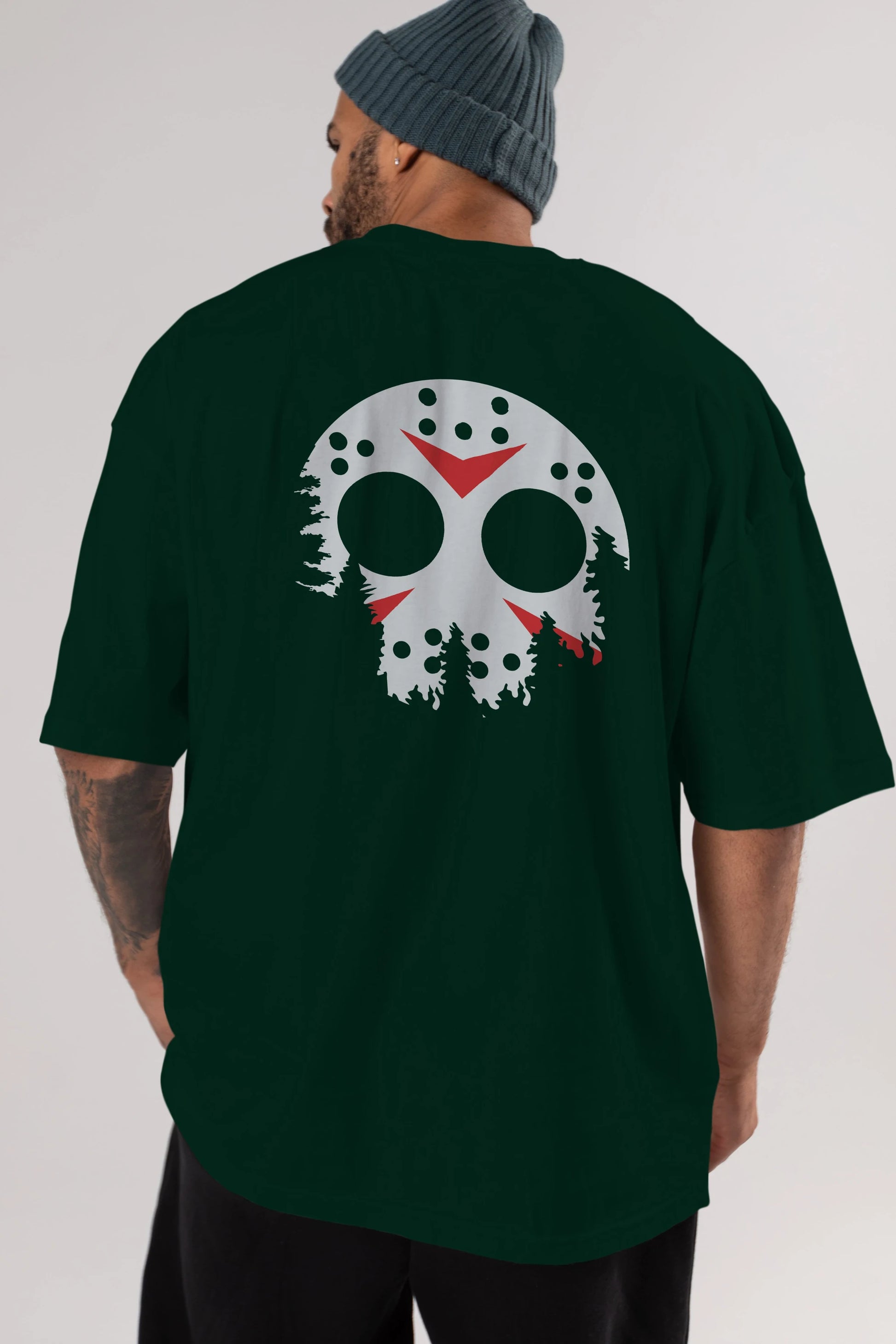Jason Moon Arka Baskılı Oversize t-shirt %100 pamuk Erkek Kadın Unisex