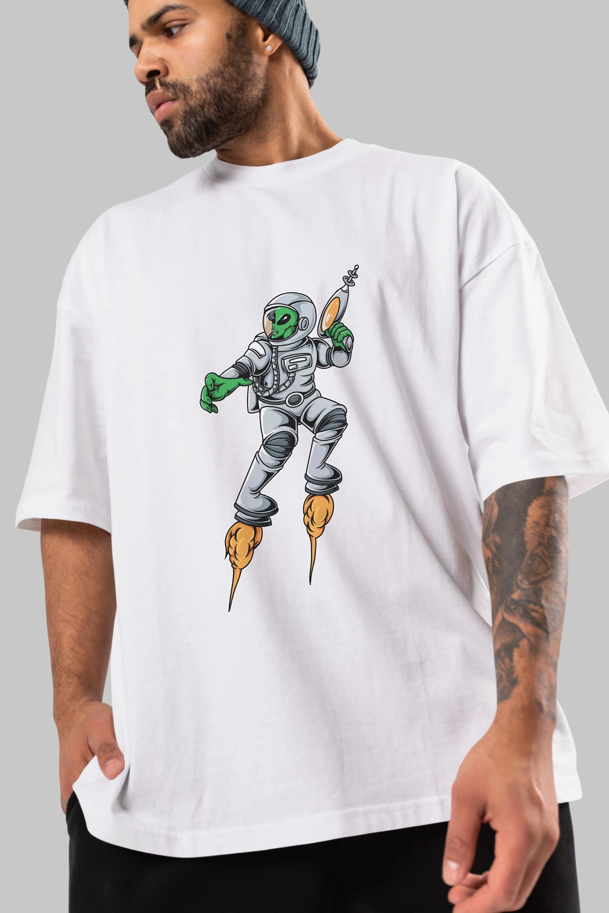 Alien Wars Tshirt Ön Baskılı Oversize t-shirt Erkek Kadın Unisex