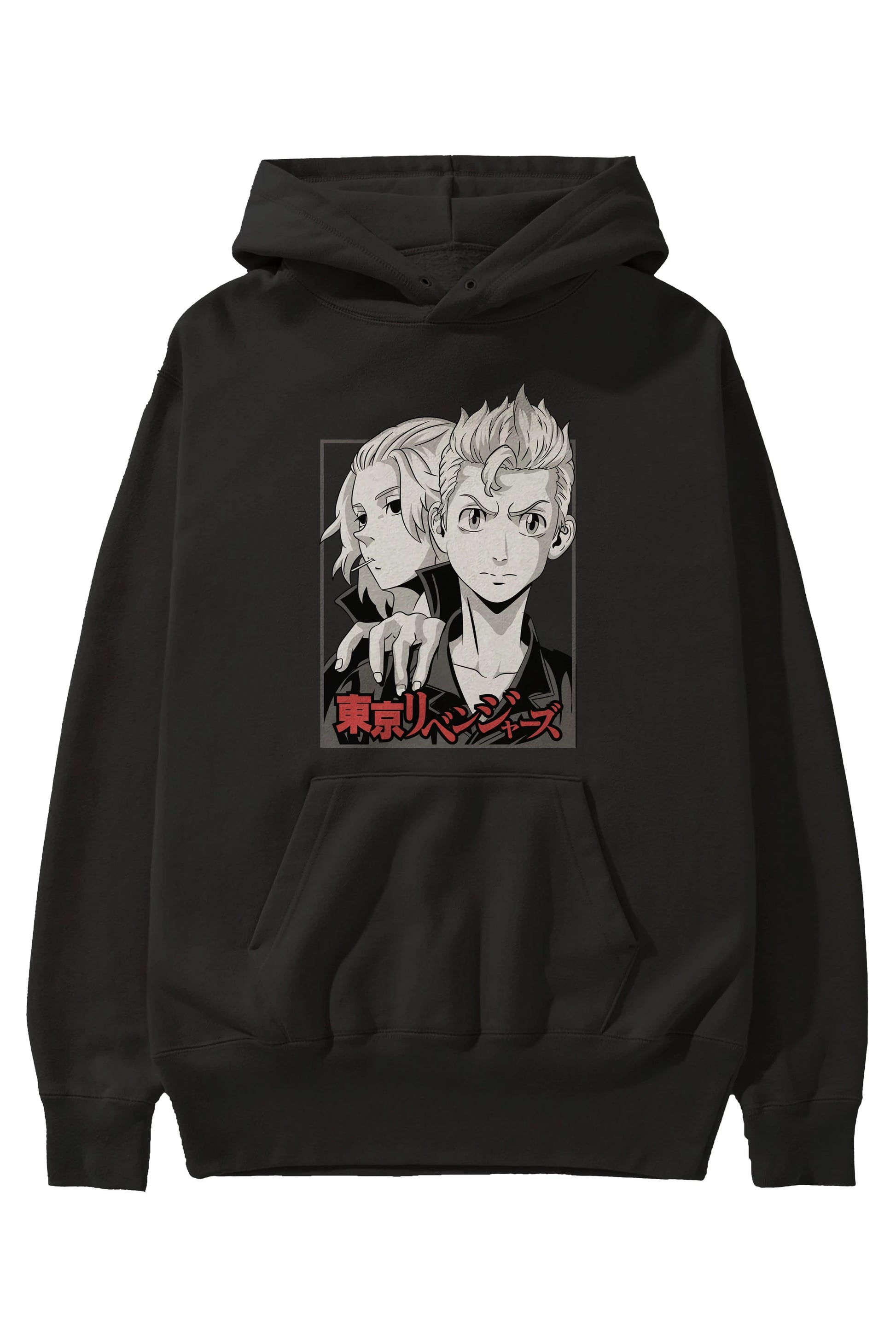 TOKYO REVENGERS Anime Ön Baskılı Hoodie Oversize Kapüşonlu Sweatshirt Erkek Kadın Unisex