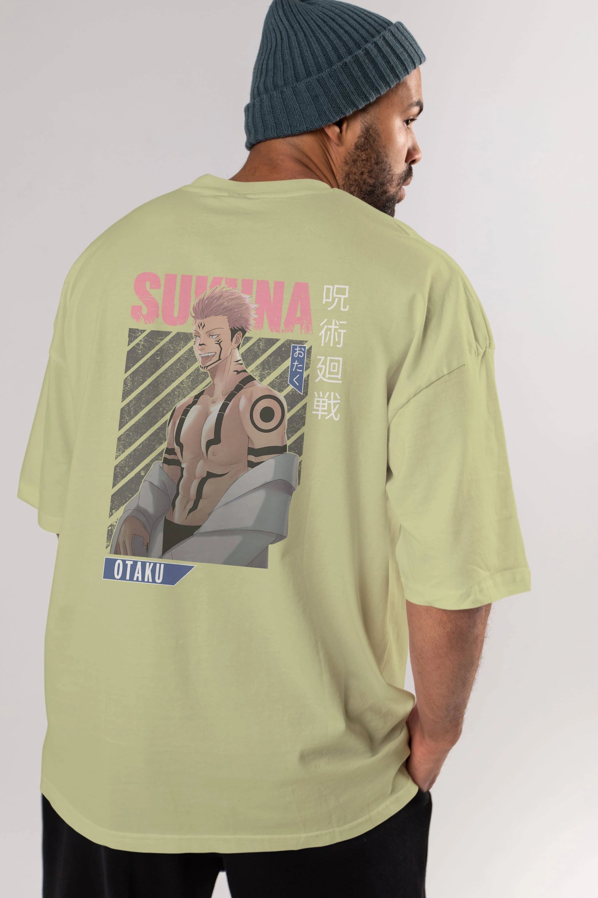 Sukuna Ryoumen Anime Arka Baskılı Oversize t-shirt Erkek Kadın Unisex
