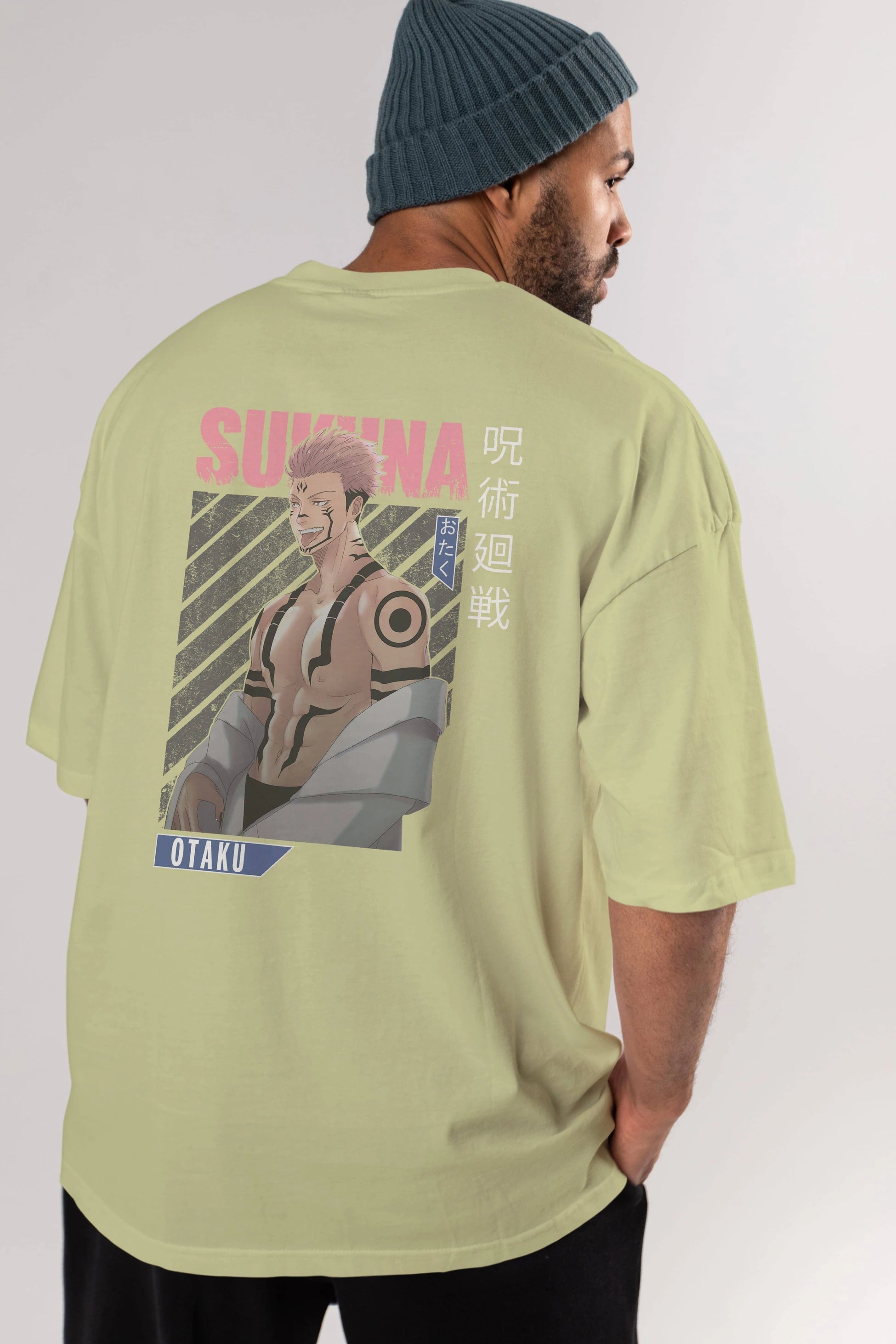 Sukuna Ryoumen Anime Arka Baskılı Oversize t-shirt Erkek Kadın Unisex