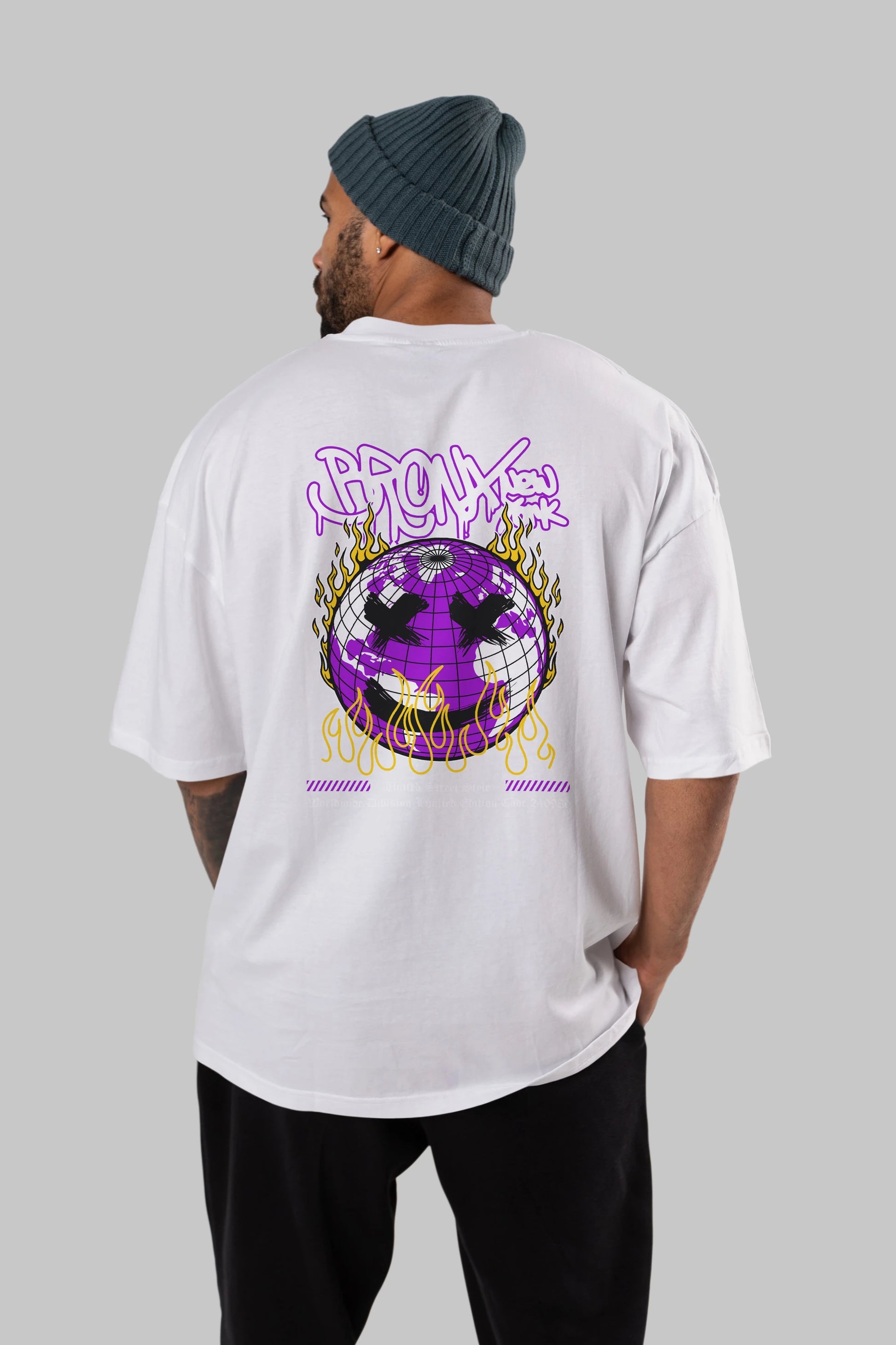 Bronx New York Arka Baskılı Oversize t-shirt Erkek Kadın Unisex