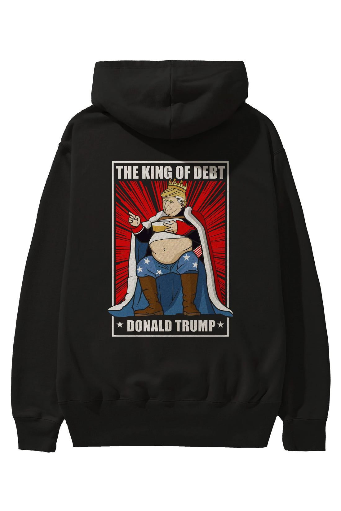 Trump King Arka Baskılı Hoodie Oversize Kapüşonlu Sweatshirt Erkek Kadın Unisex