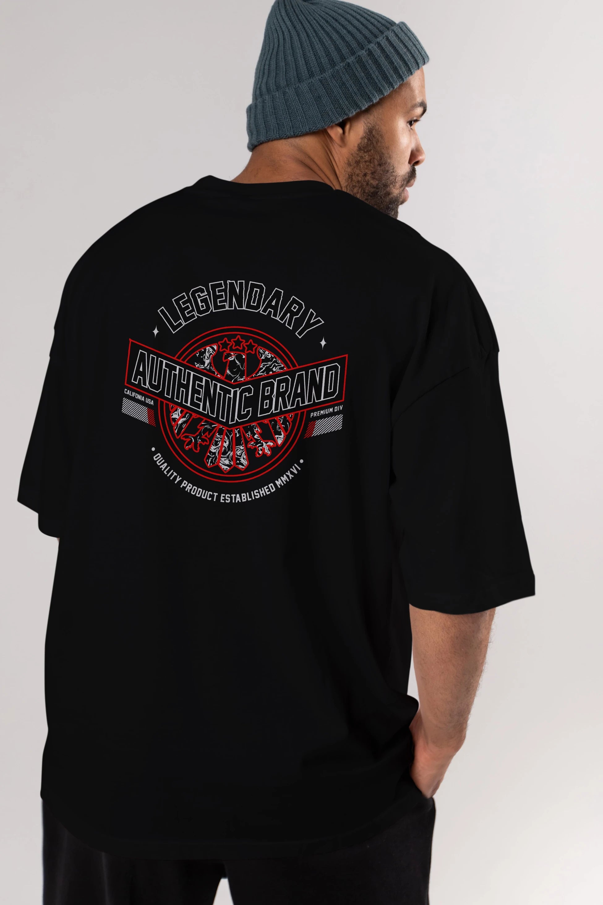 Legendary Brand Arka Baskılı Oversize t-shirt Erkek Kadın Unisex