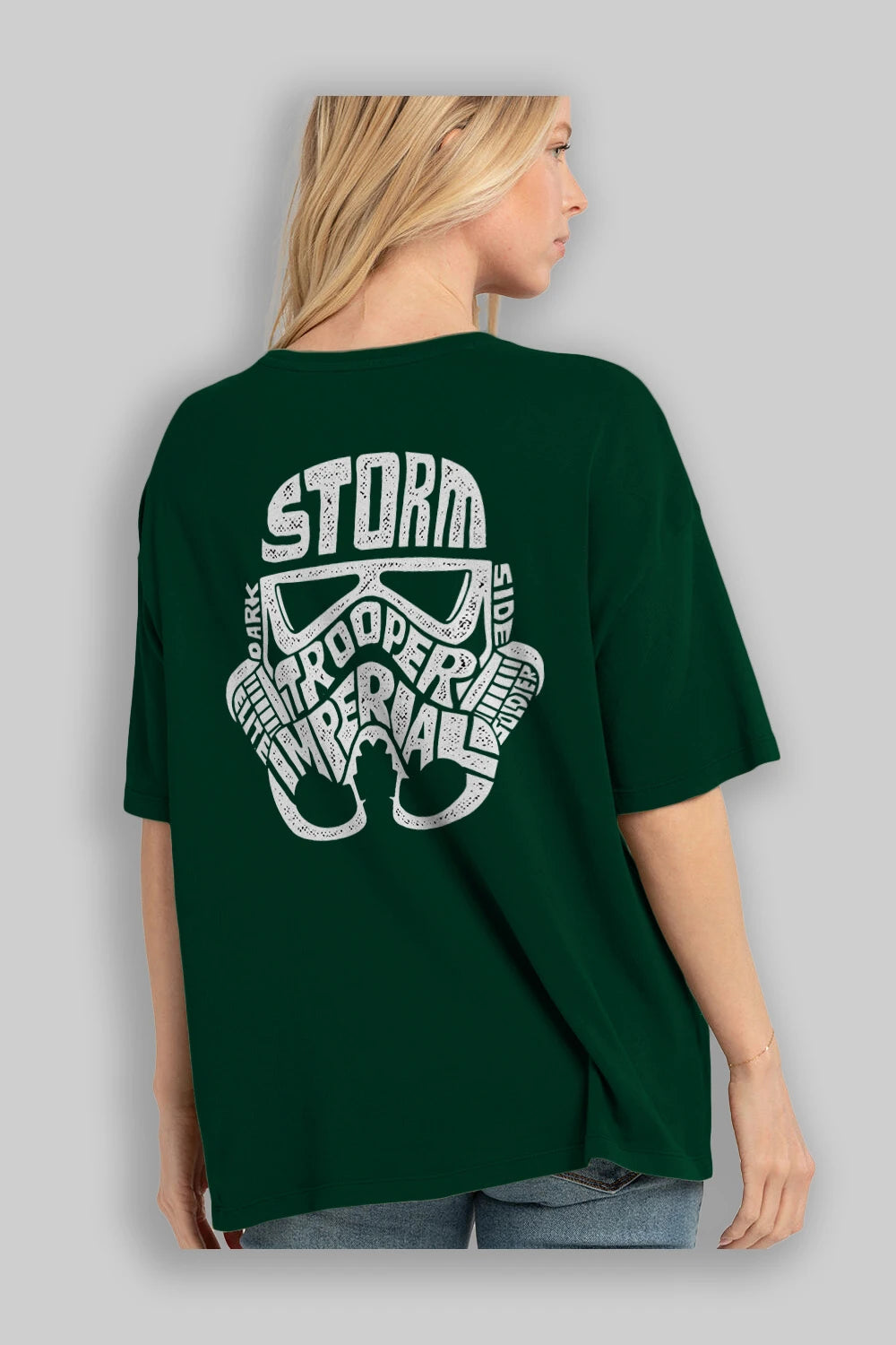 Storm Trooper Arka Baskılı Oversize t-shirt %100 pamuk Erkek Kadın Unisex