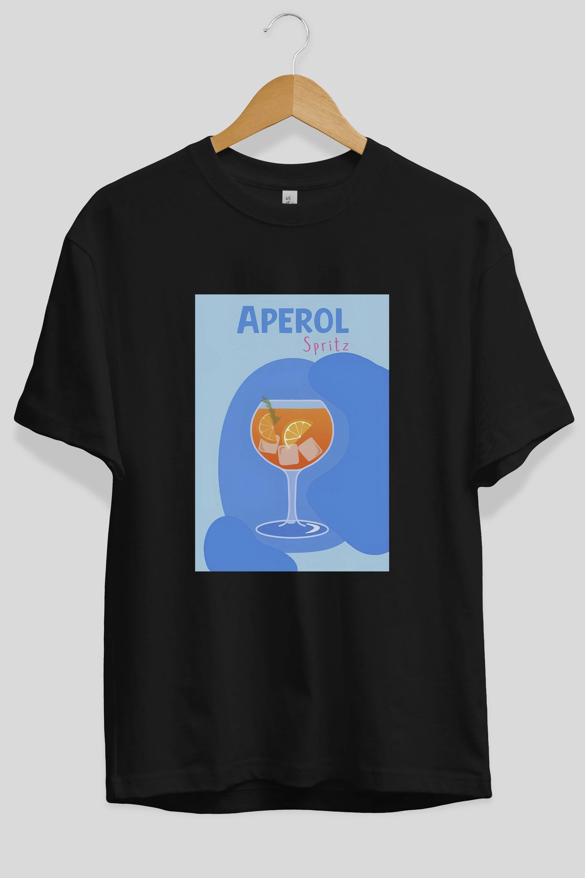 Aperol Spritz 10 Ön Baskılı Oversize t-shirt Erkek Kadın Unisex %100 Pamuk Bisiklet Yaka tişort