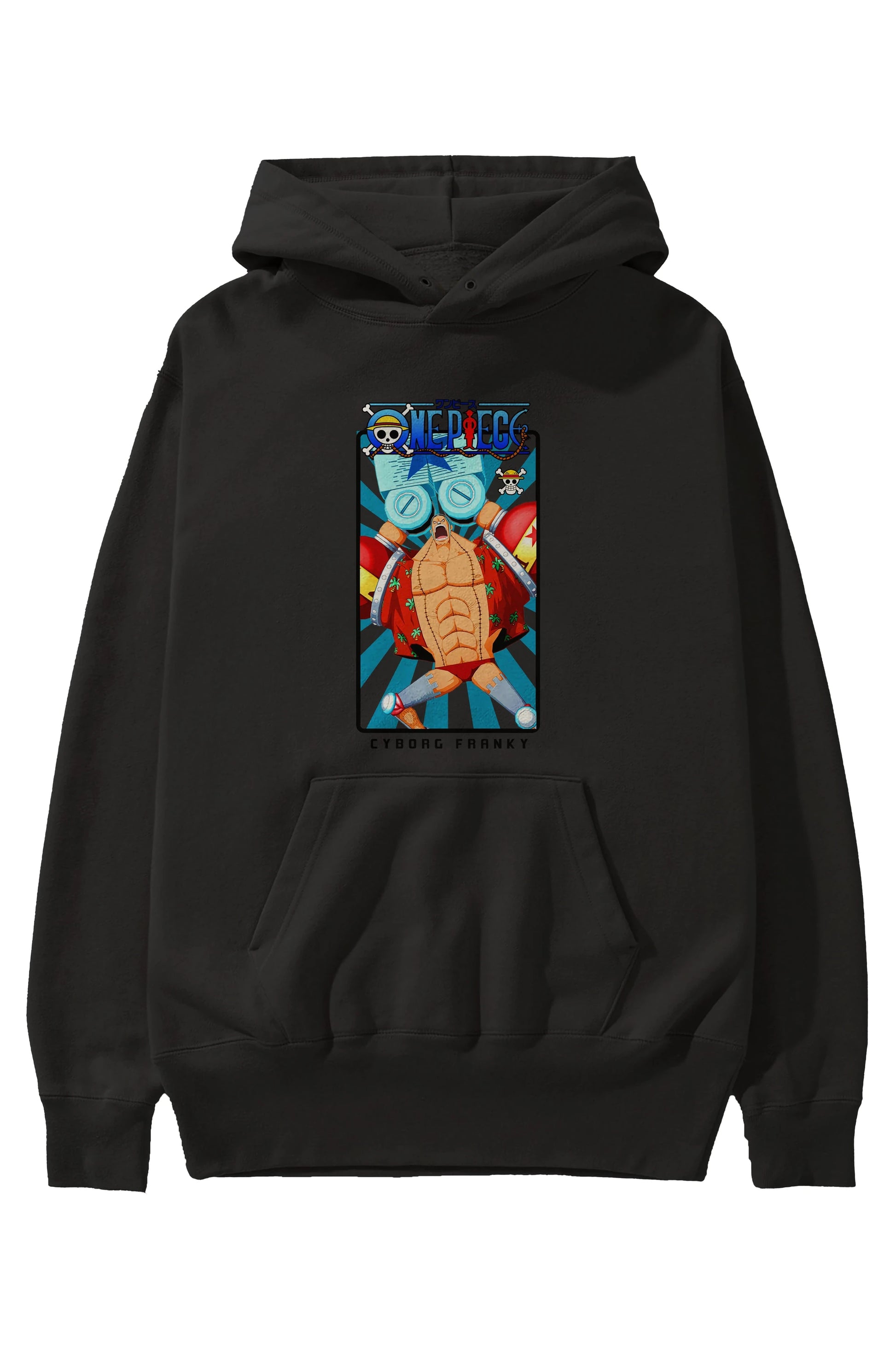 Franky Anime Ön Baskılı Hoodie Oversize Kapüşonlu Sweatshirt Erkek Kadın Unisex