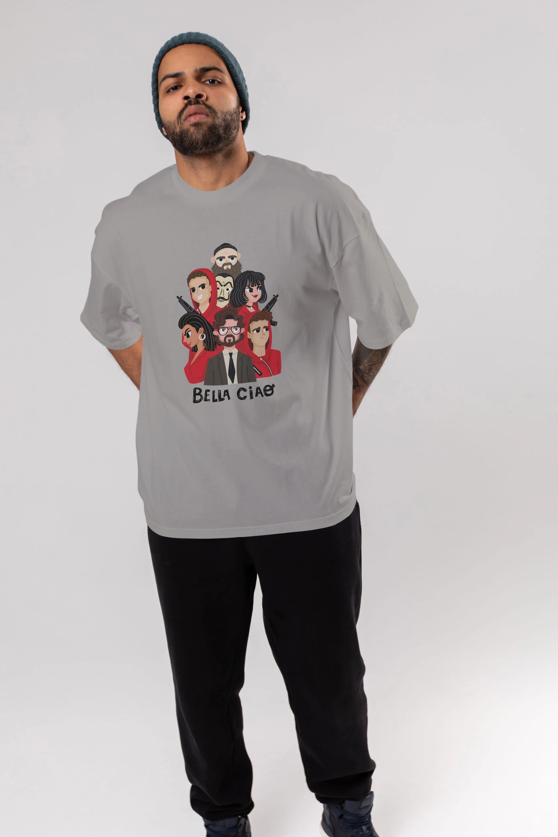La Casa De Papel (13) Ön Baskılı Oversize t-shirt Erkek Kadın Unisex %100 Pamuk Bisiklet Yaka tişort
