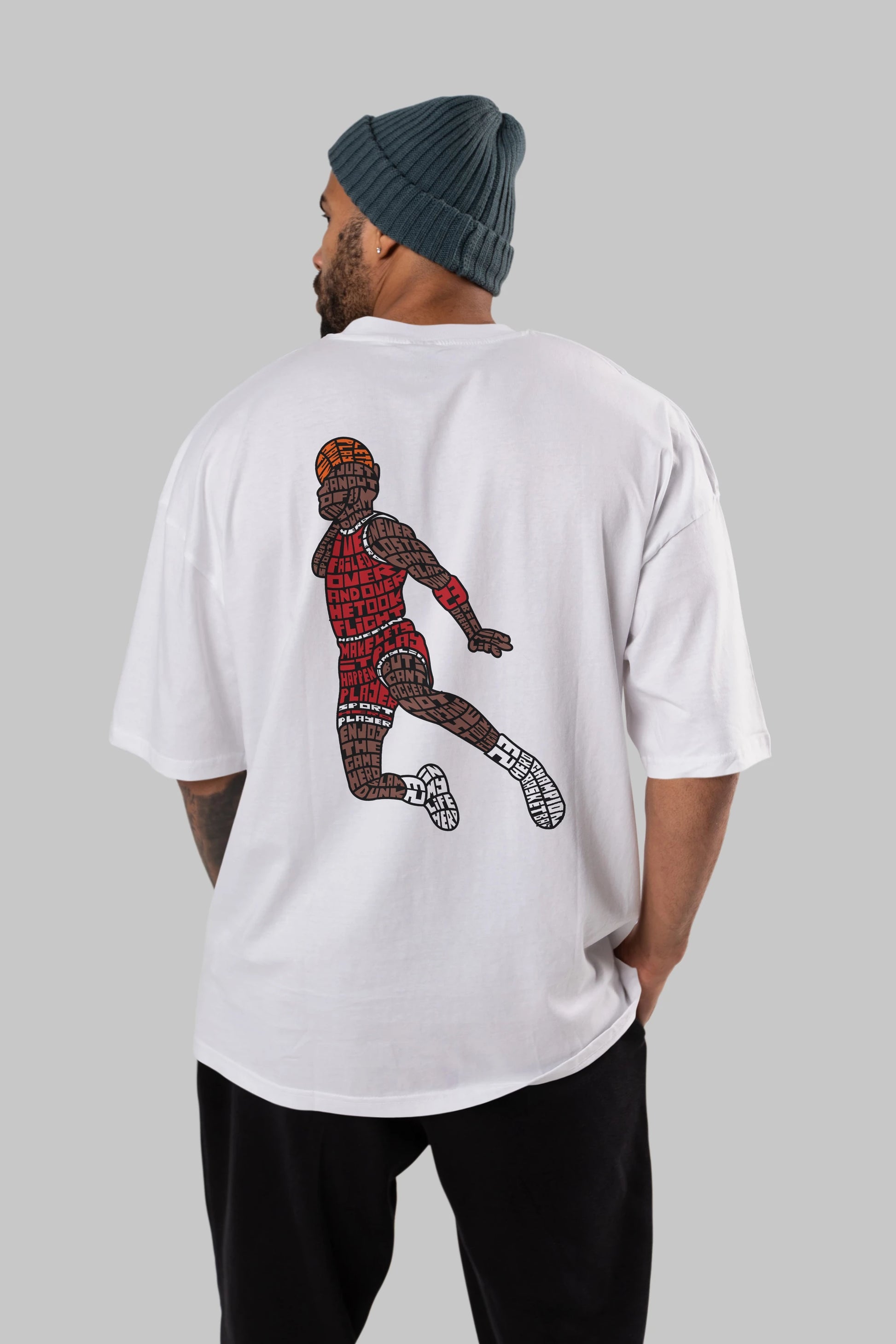 Slamdunk Arka Baskılı Oversize t-shirt %100 pamuk Erkek Kadın Unisex