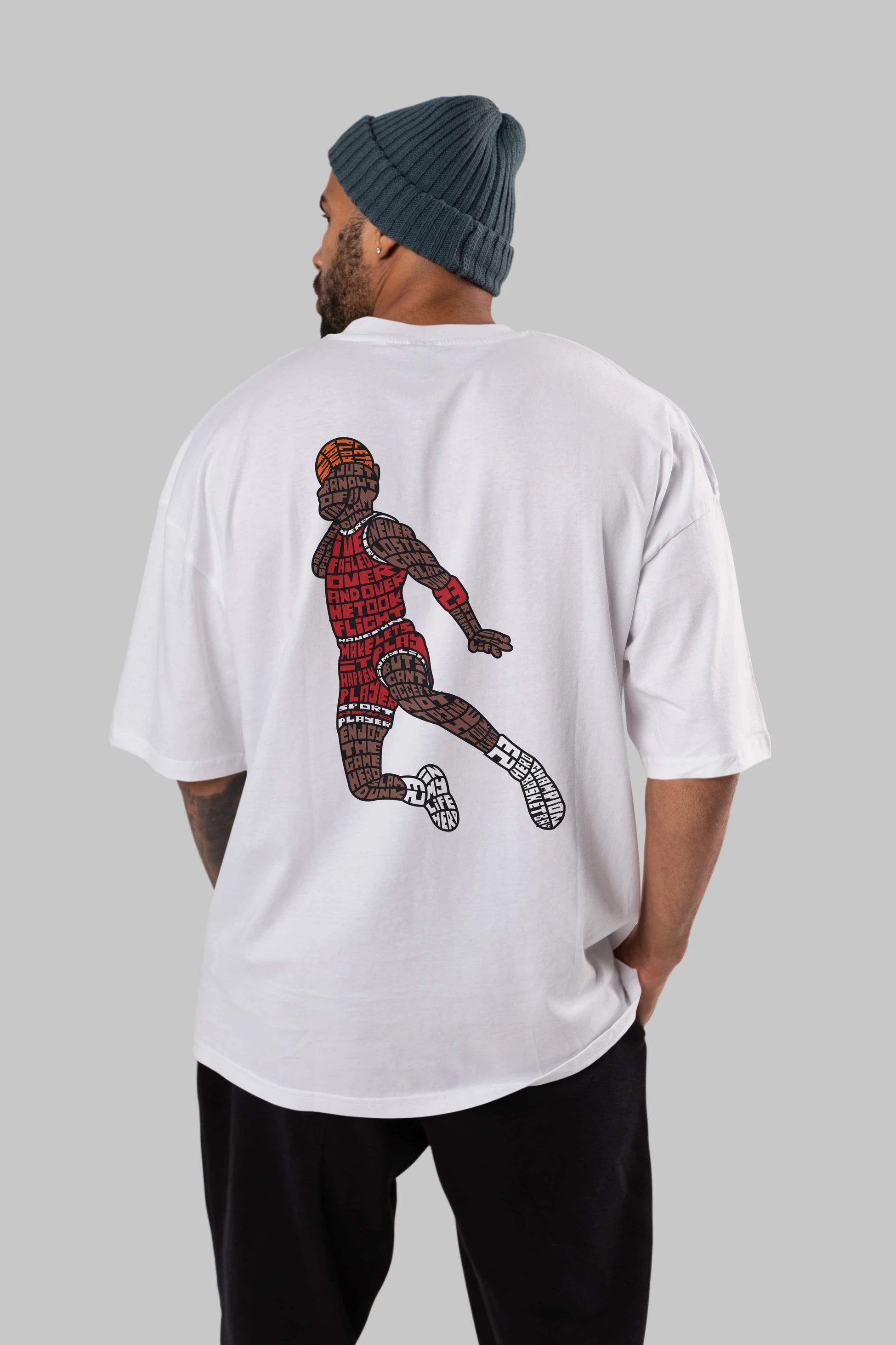 Slamdunk Arka Baskılı Oversize t-shirt %100 pamuk Erkek Kadın Unisex
