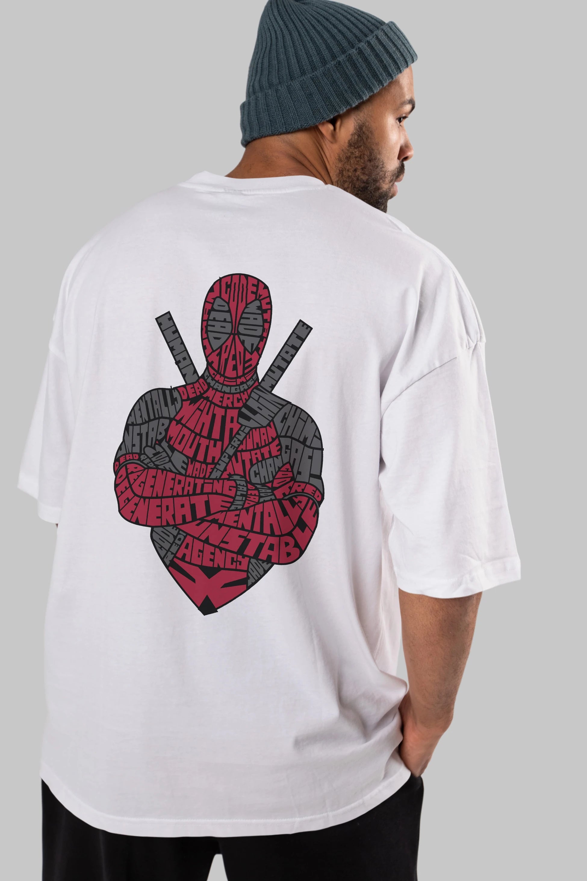 Dead Red Arka Baskılı Oversize t-shirt %100 pamuk Erkek Kadın Unisex