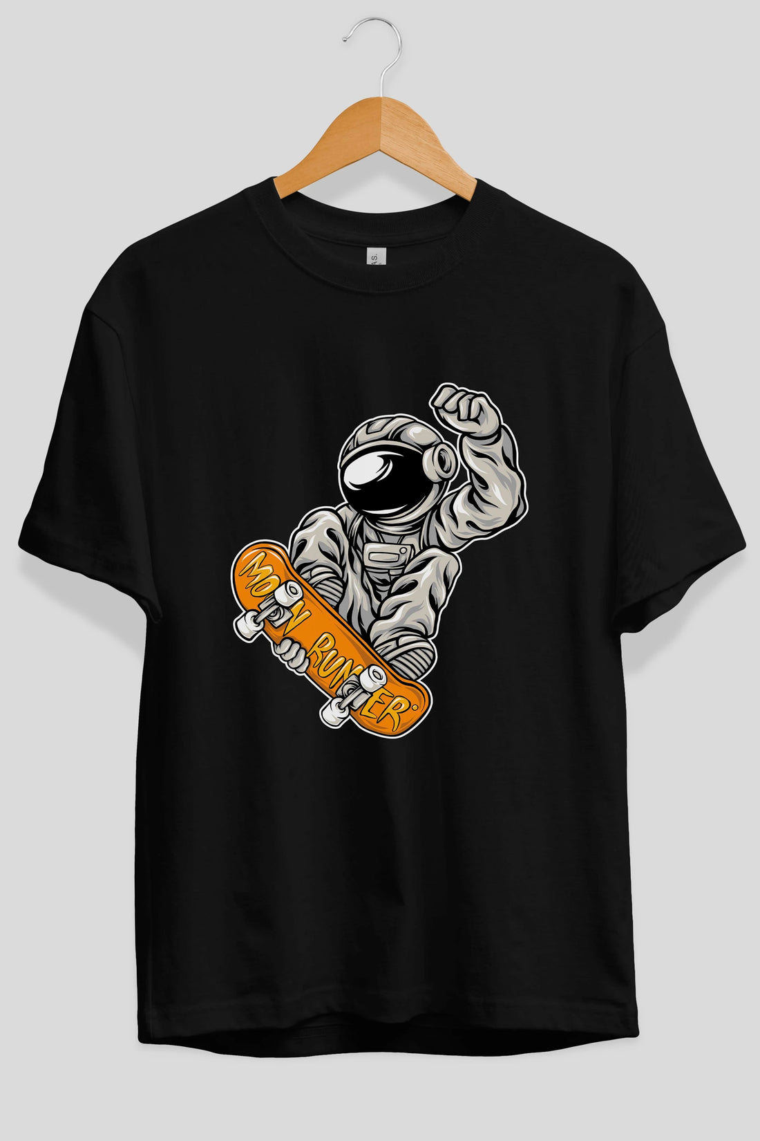Moon Runner Ön Baskılı Oversize t-shirt Erkek Kadın Unisex