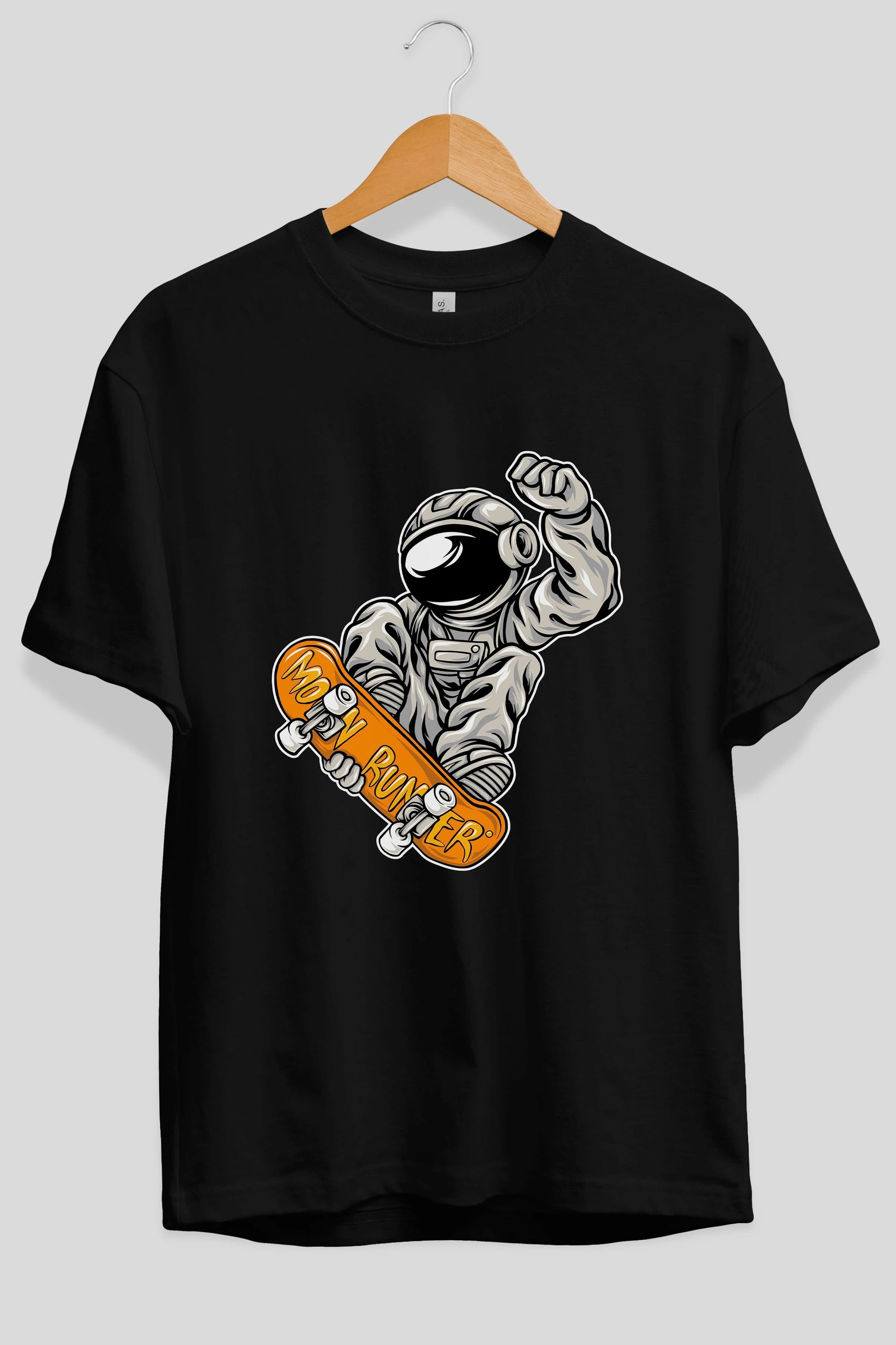 Moon Runner Ön Baskılı Oversize t-shirt Erkek Kadın Unisex