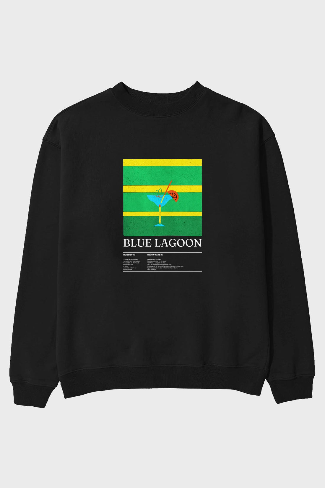 Blue Lagoon ön Baskılı Oversize Sweatshirt Erkek Kadın Unisex