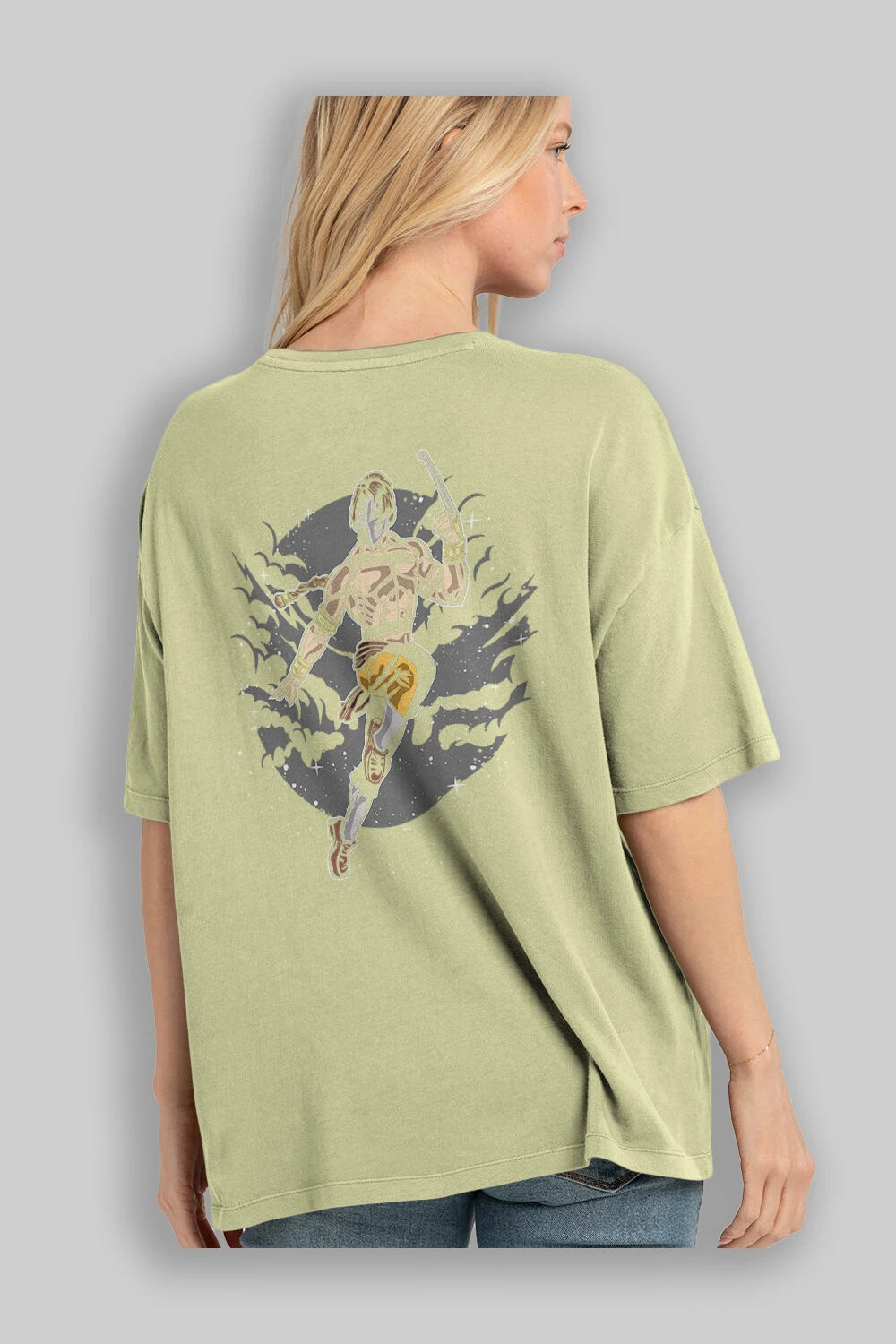 Vega Arka Baskılı Oversize t-shirt Erkek Kadın Unisex %100 Pamuk
