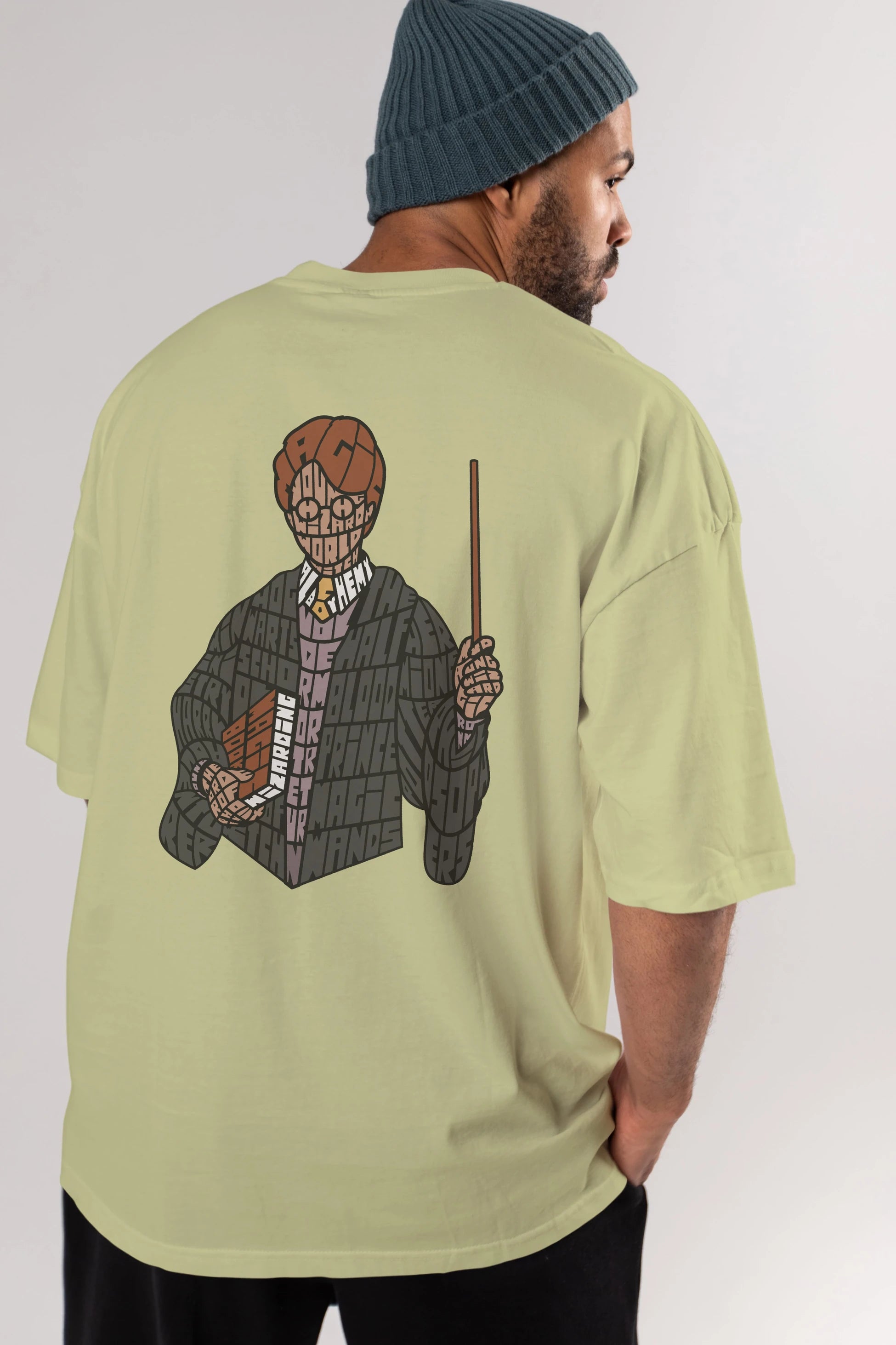 Harry Arka Baskılı Oversize t-shirt %100 pamuk Erkek Kadın Unisex