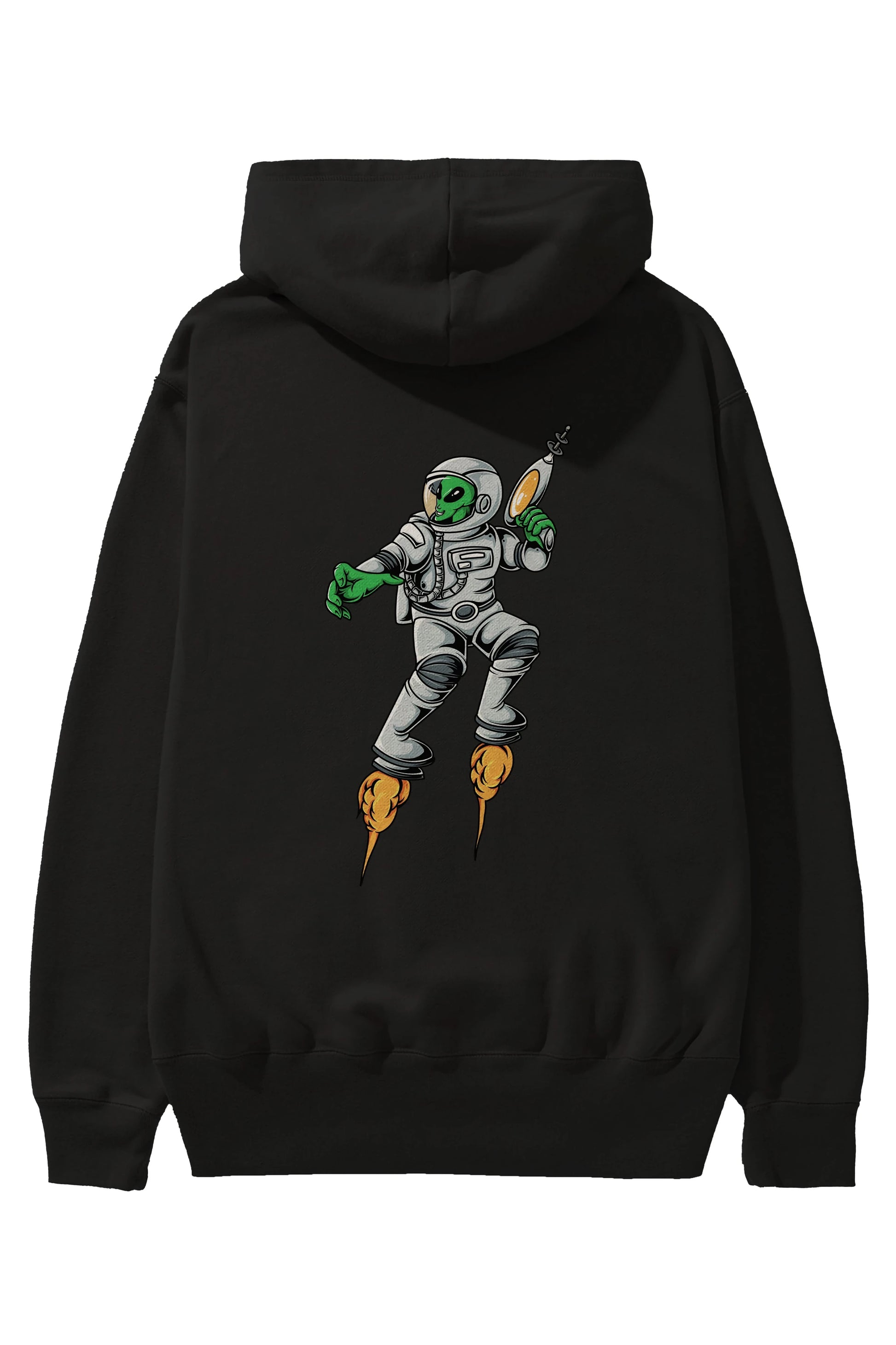 Alien Wars Arka Baskılı Hoodie Oversize Kapüşonlu Sweatshirt Erkek Kadın Unisex