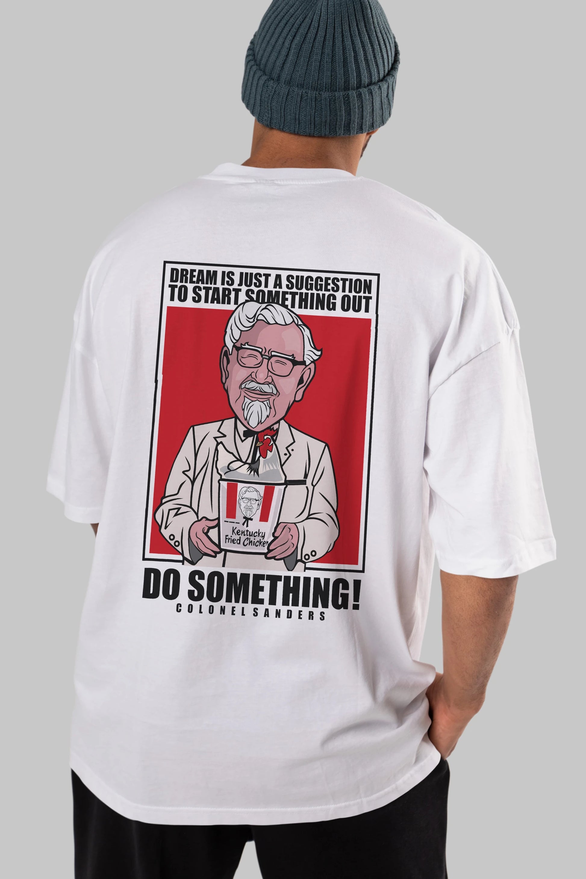 Colonel Sanders Arka Baskılı Oversize t-shirt Erkek Kadın Unisex %100 Pamuk tişort