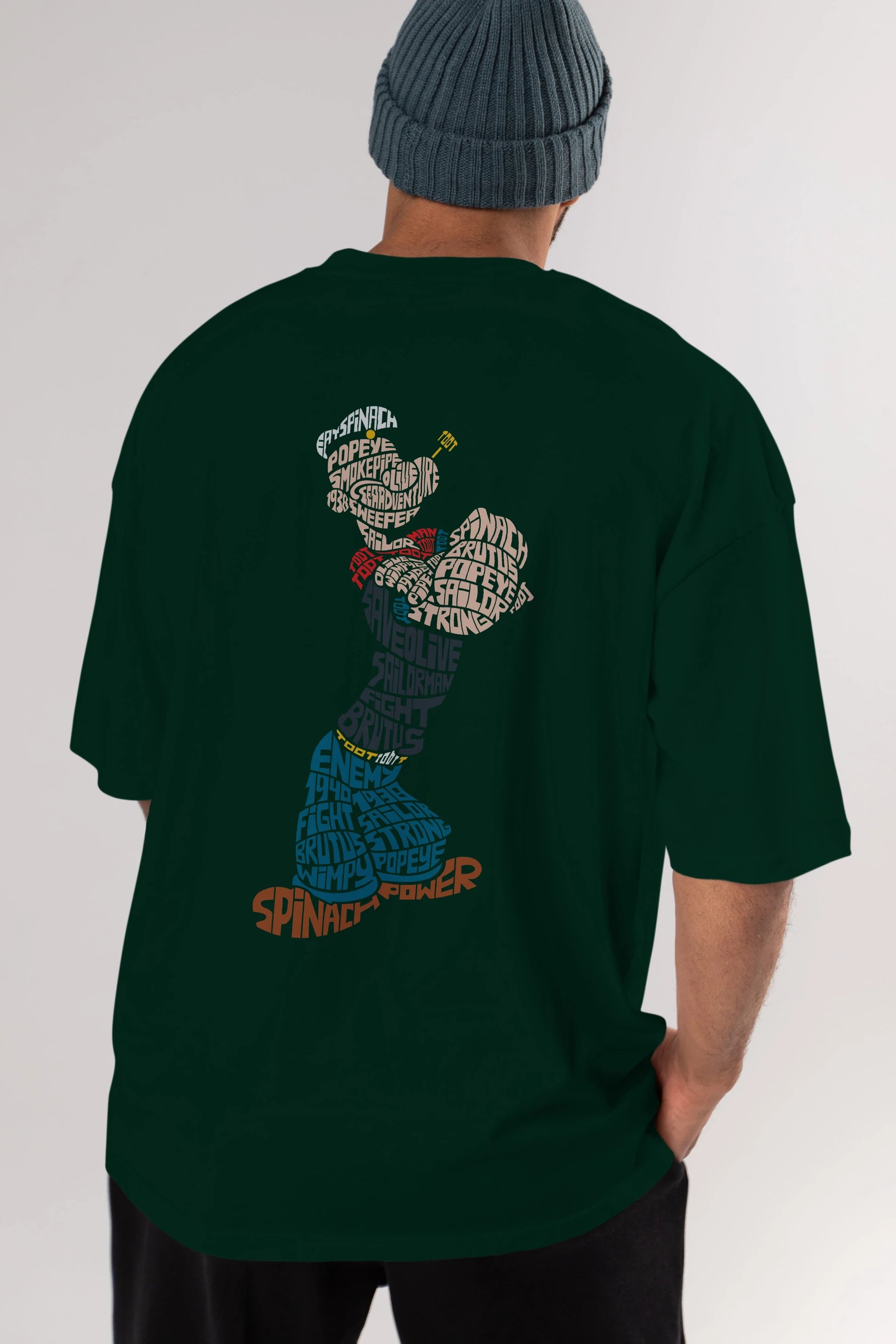 Sailorman Arka Baskılı Oversize t-shirt %100 pamuk Erkek Kadın Unisex