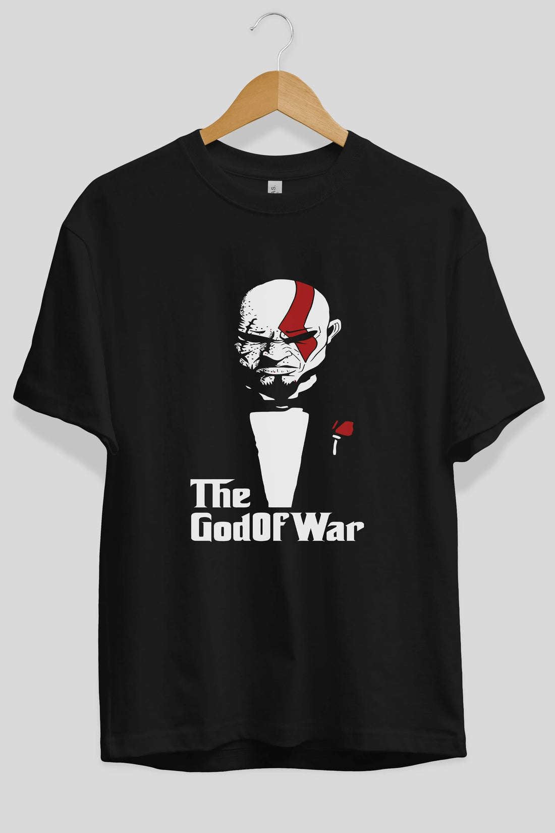 The God of War Ön Baskılı Oversize t-shirt Erkek Kadın Unisex %100 Pamuk Bisiklet Yaka tişort