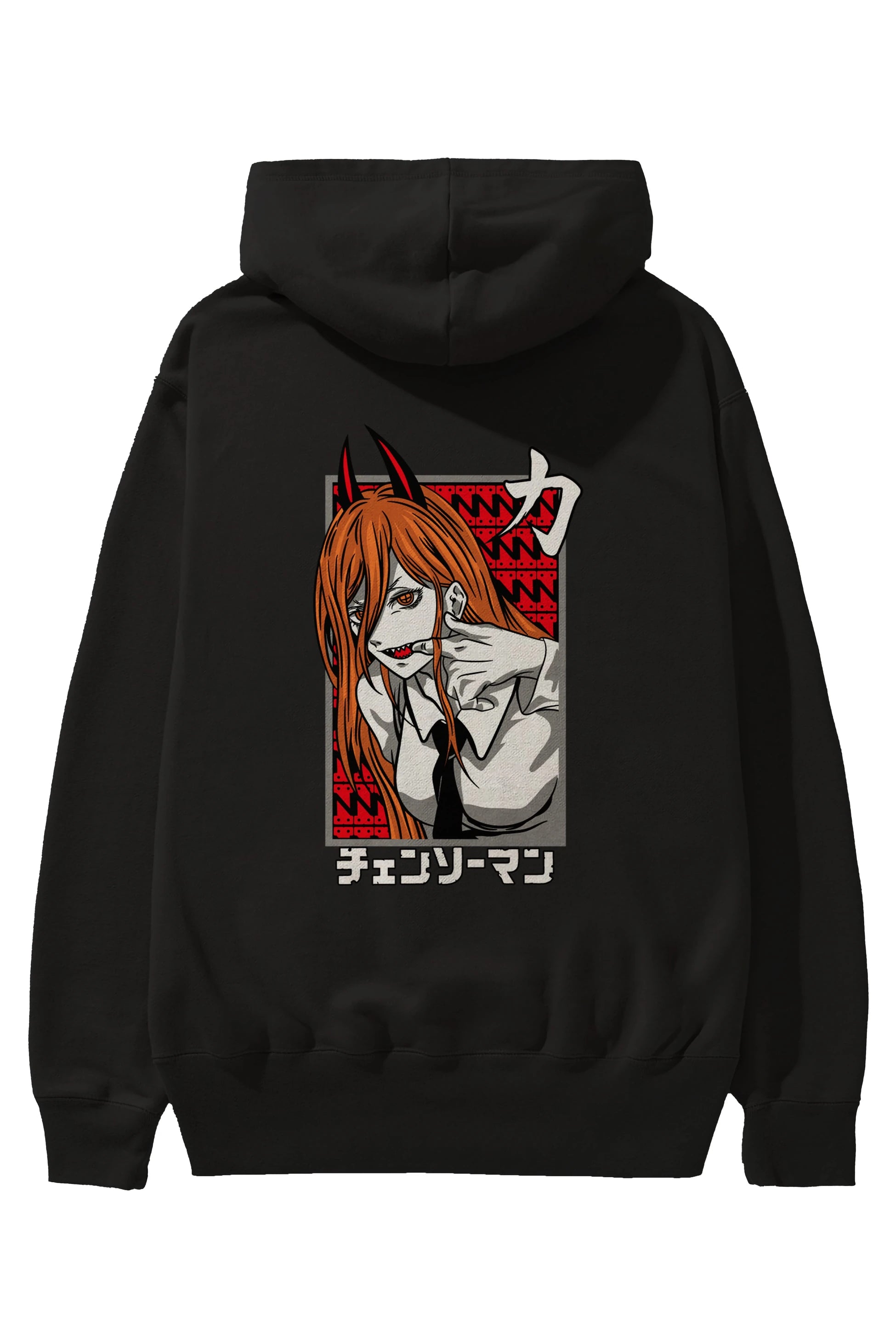 CHAINSAWMAN POWER Anime Arka Baskılı Hoodie Oversize Kapüşonlu Sweatshirt Erkek Kadın Unisex