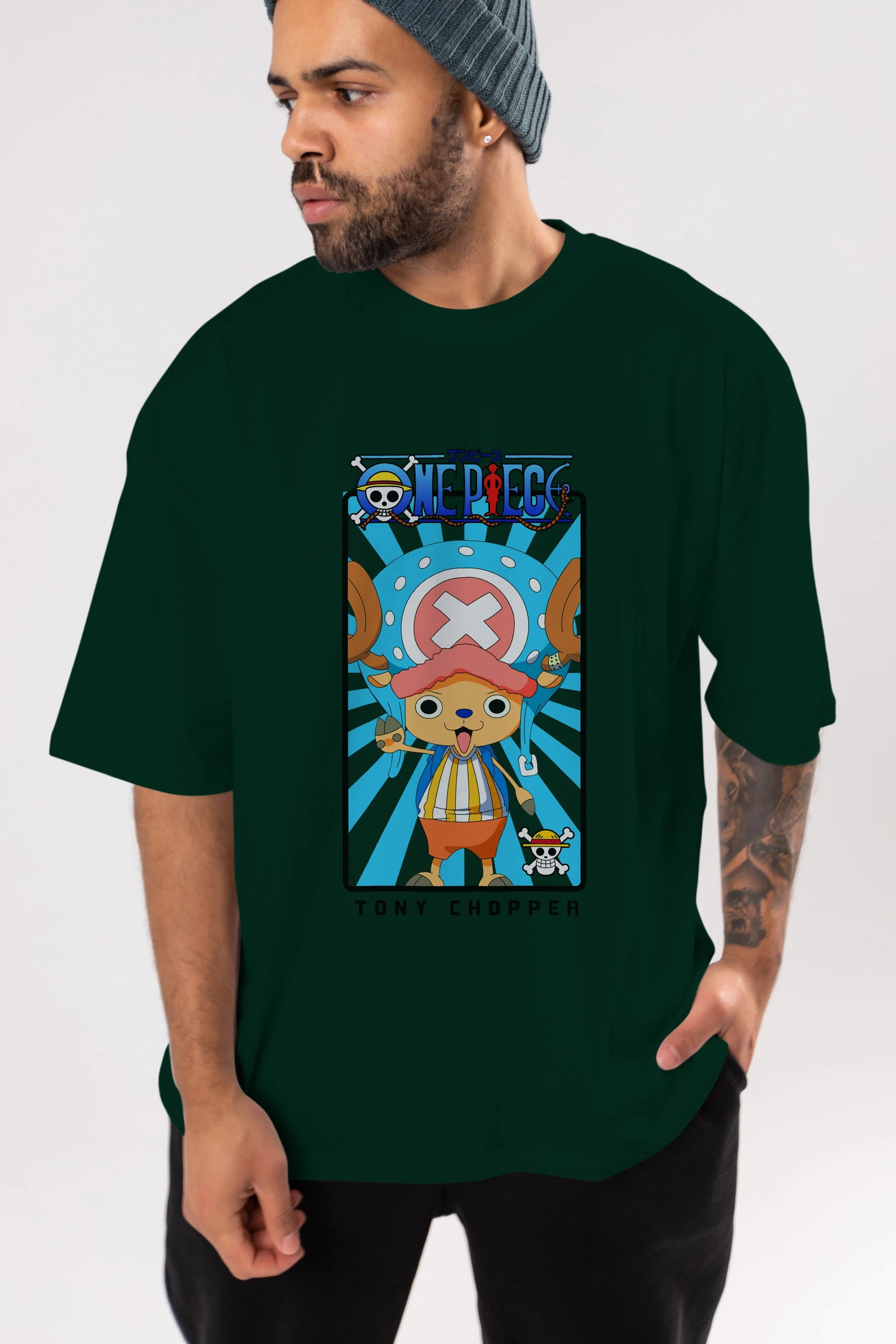 Chopper Anime Ön Baskılı Oversize t-shirt Erkek Kadın Unisex