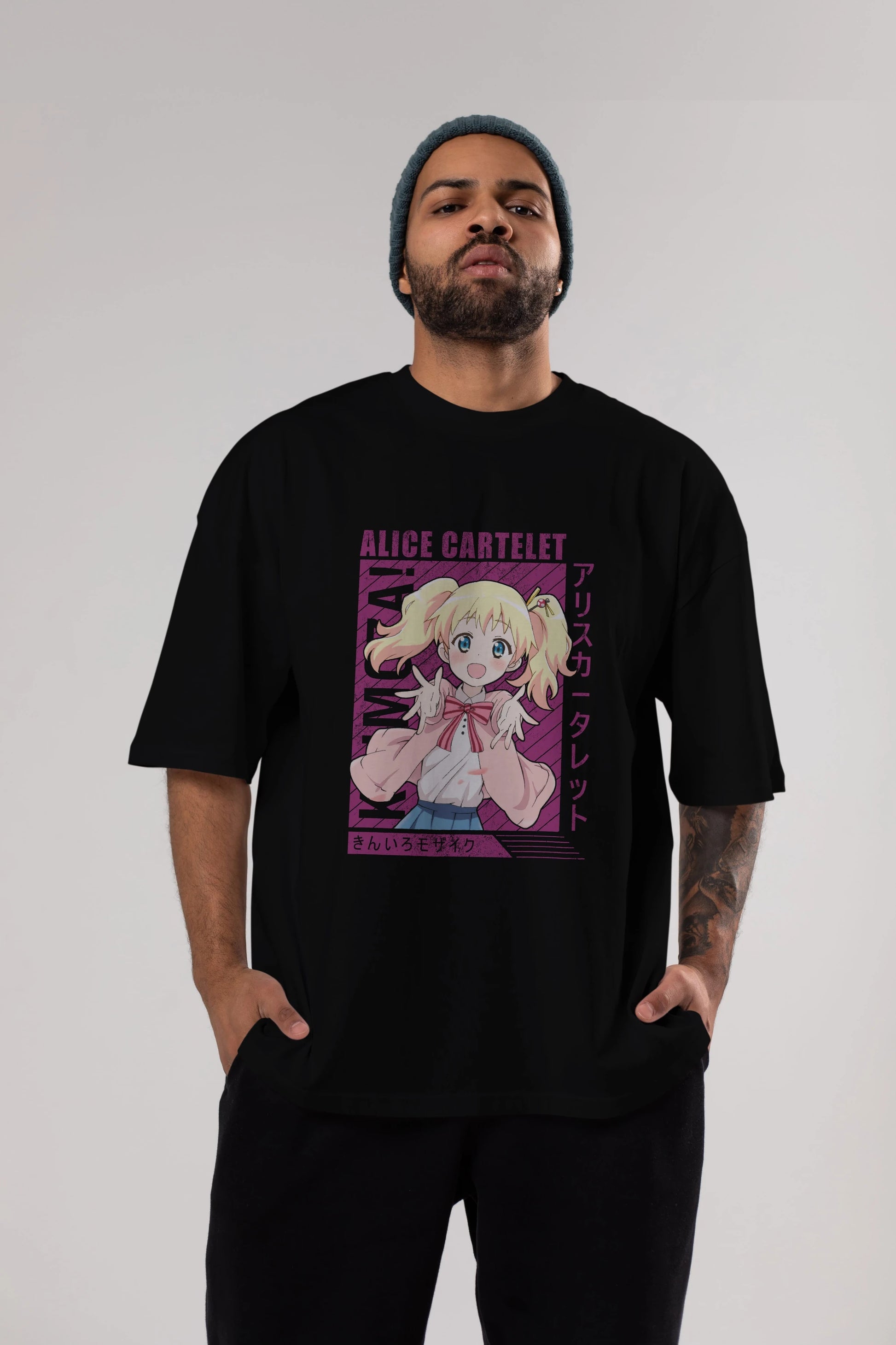 Alice Cartelet 12 Anime Ön Baskılı Oversize t-shirt %100 pamuk Erkek Kadın Unisex