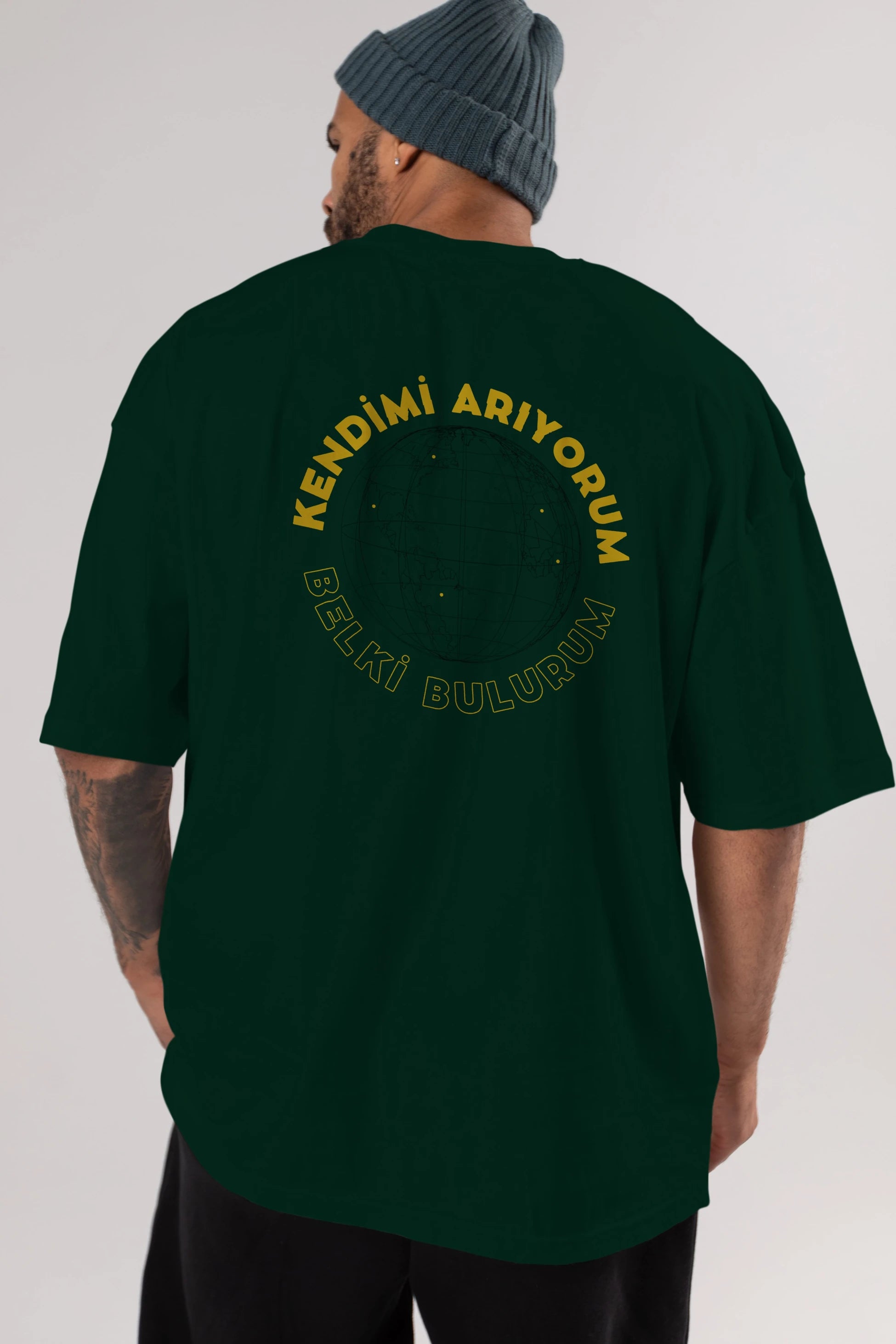Kendimi Arıyorum Yazılı Arka Baskılı Oversize t-shirt Erkek Kadın Unisex