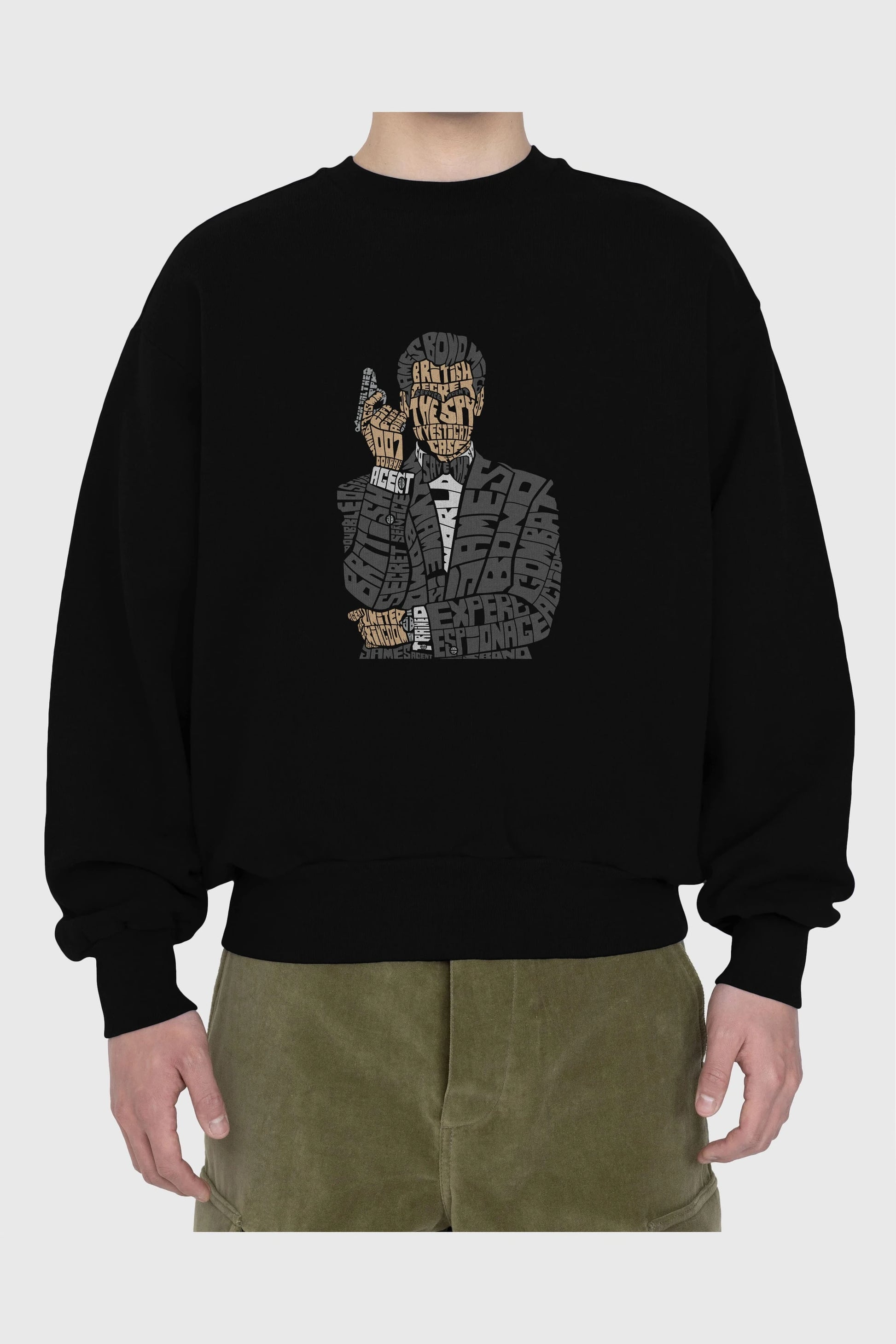 James Bond Ön Baskılı Oversize Sweatshirt Erkek Kadın Unisex