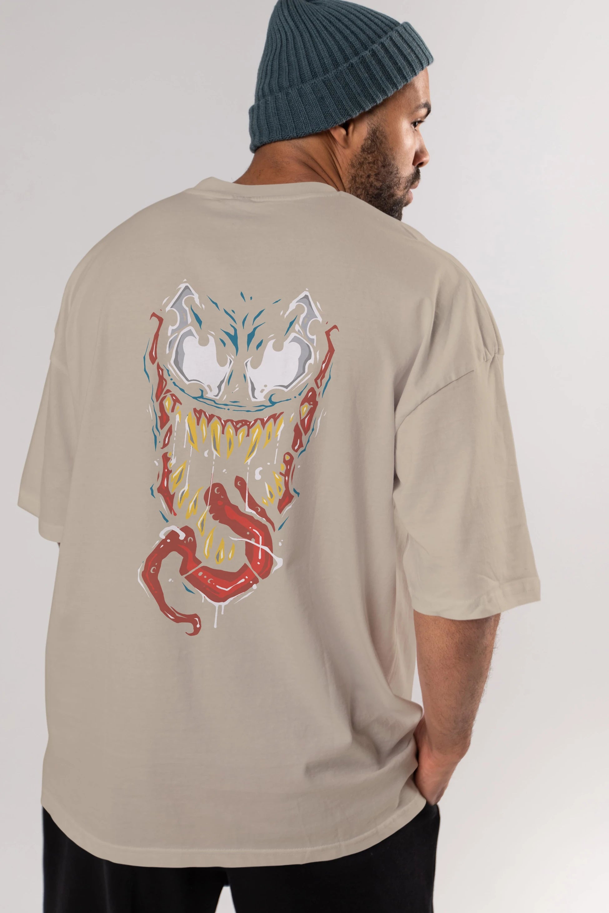 Venom (15) Arka Baskılı Oversize t-shirt Erkek Kadın Unisex %100 Pamuk Bisiklet Yaka tişort