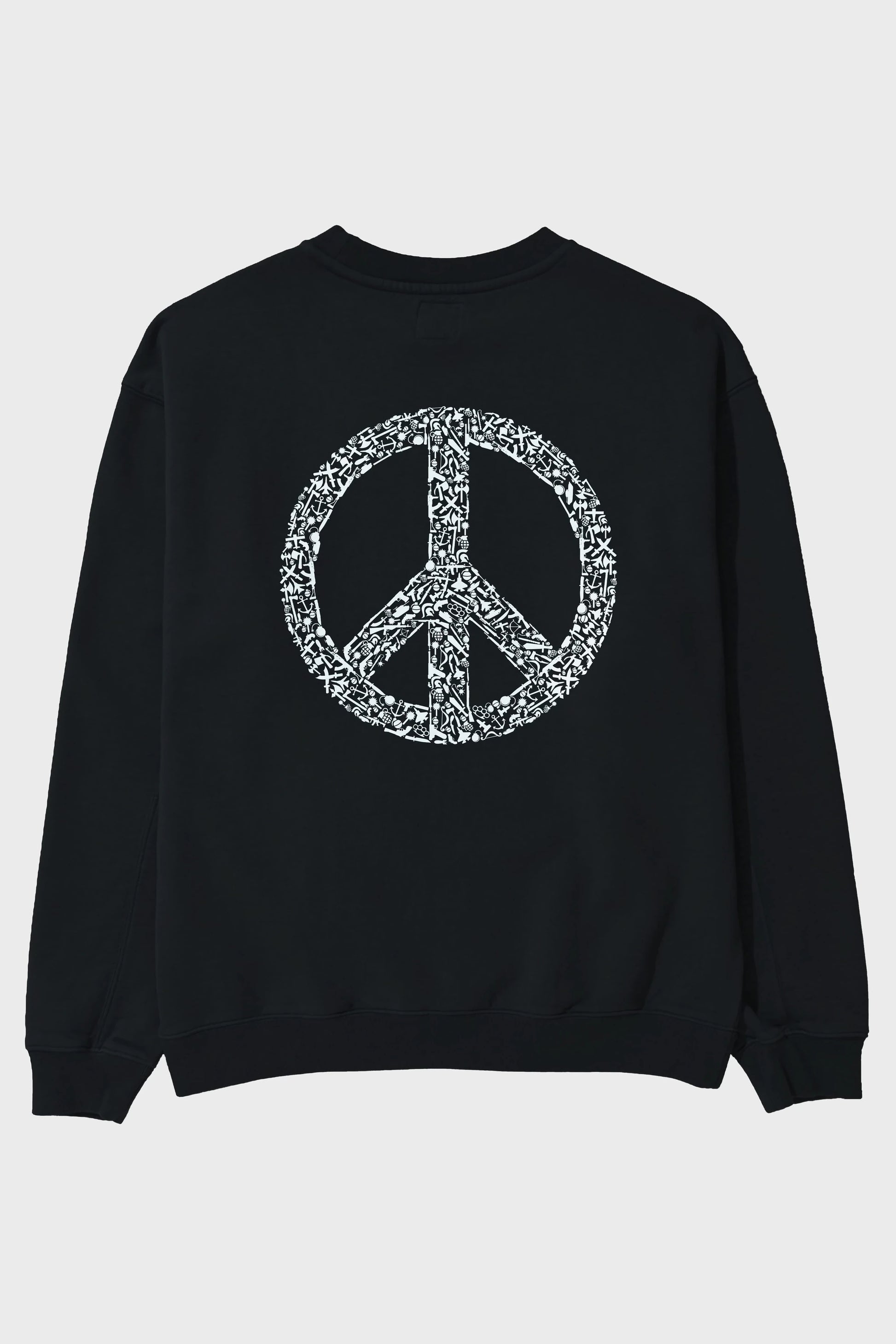 War Peace Arka Baskılı Oversize Sweatshirt Erkek Kadın Unisex