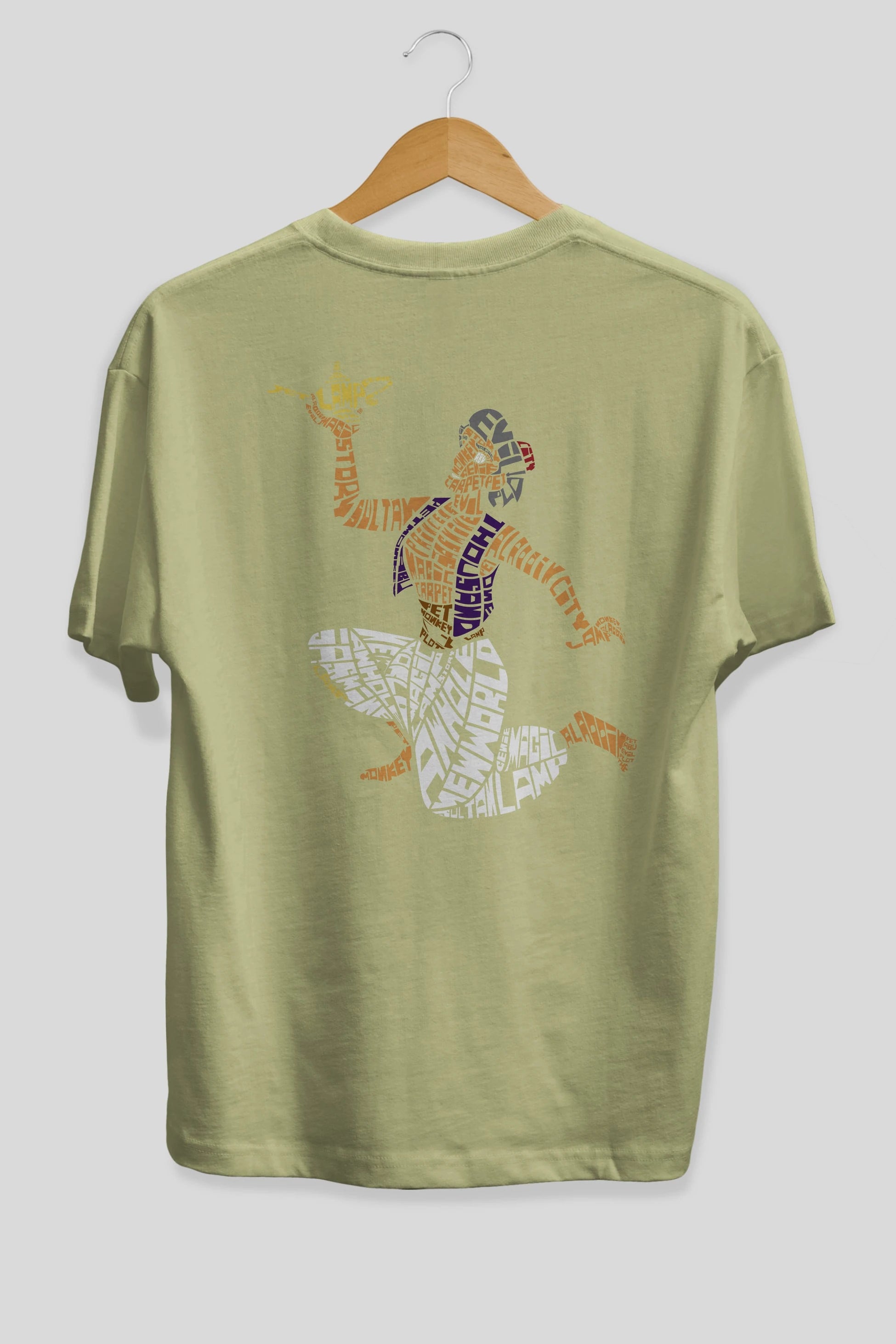 Aladdin Arka Baskılı Oversize t-shirt %100 pamuk Erkek Kadın Unisex