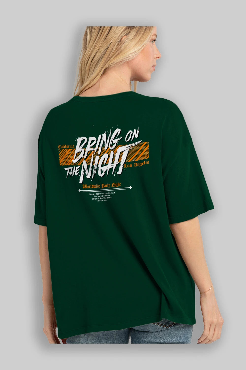 Bring on The Night Arka Baskılı Oversize t-shirt Erkek Kadın Unisex