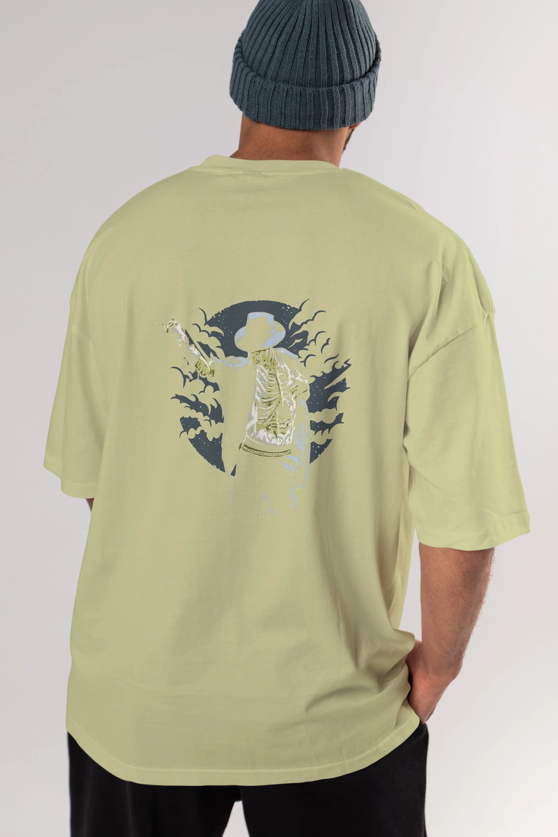 Zombie Pop Arka Baskılı Oversize t-shirt Erkek Kadın Unisex %100 Pamuk