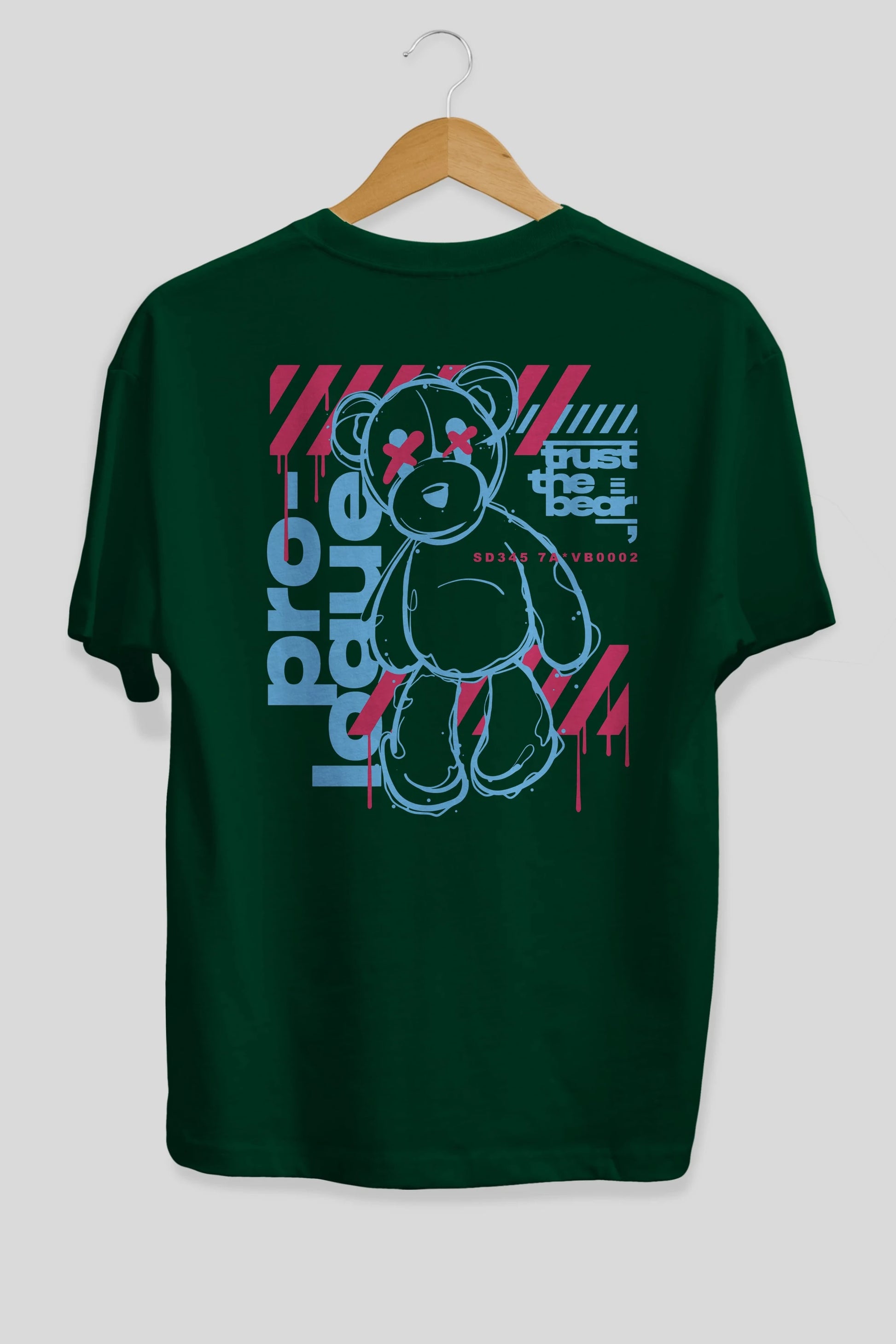 Trust The Bear Arka Baskılı Oversize t-shirt Erkek Kadın Unisex
