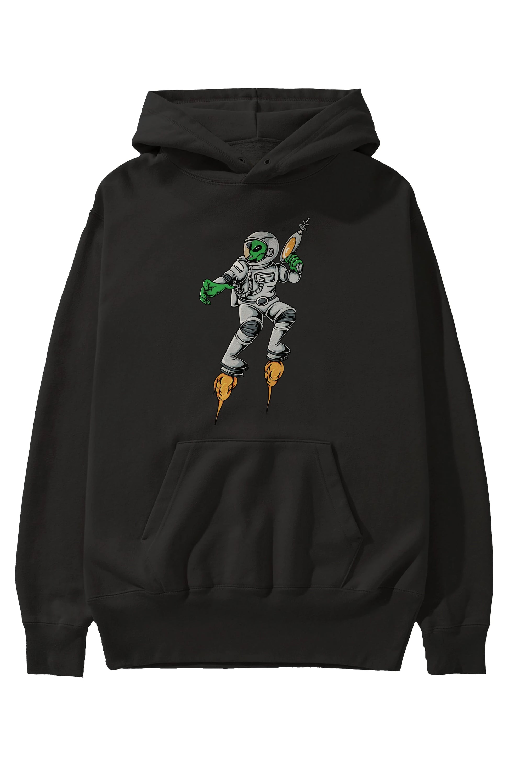 Alien Wars Ön Baskılı Hoodie Oversize Kapüşonlu Sweatshirt Erkek Kadın Unisex