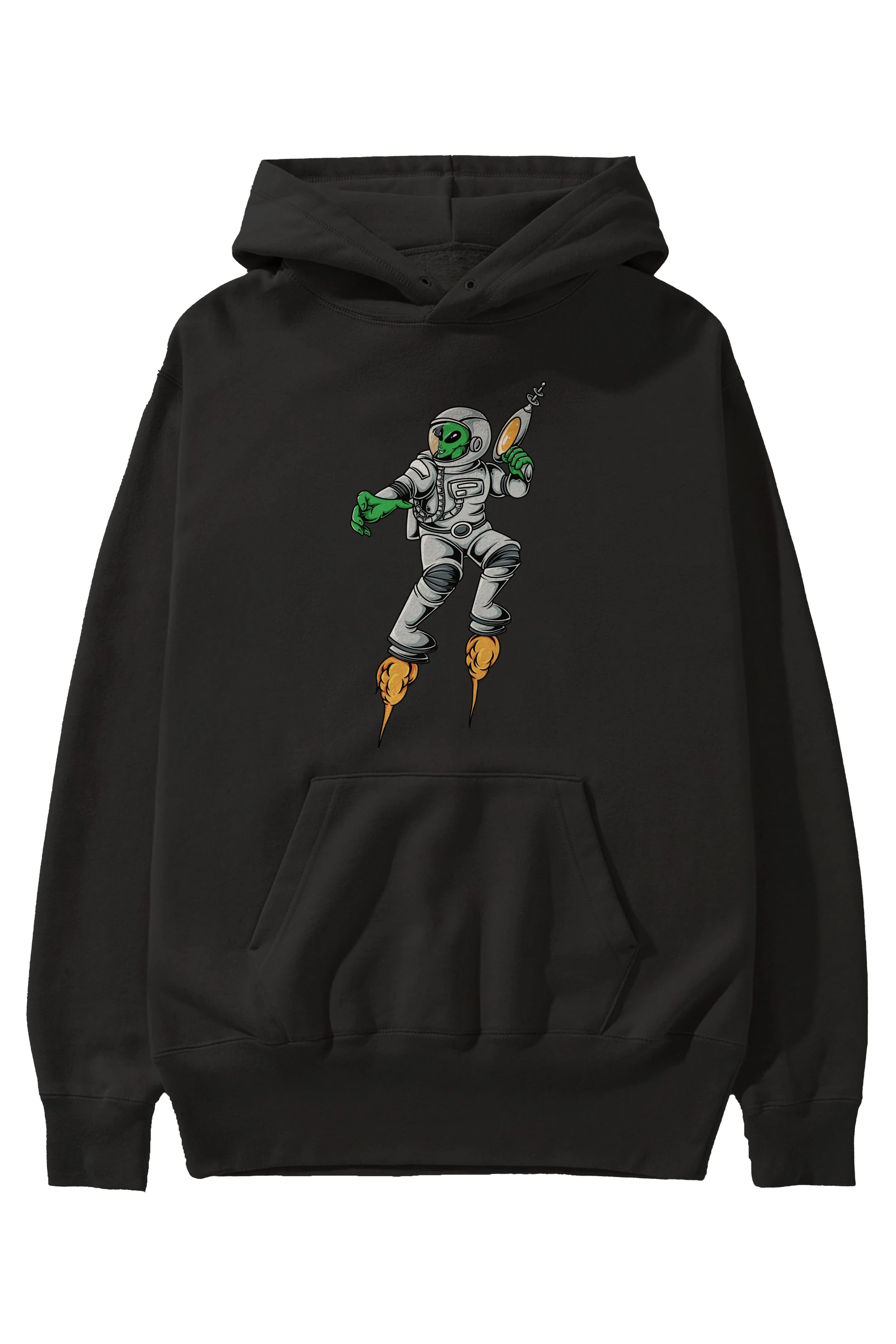 Alien Wars Ön Baskılı Hoodie Oversize Kapüşonlu Sweatshirt Erkek Kadın Unisex