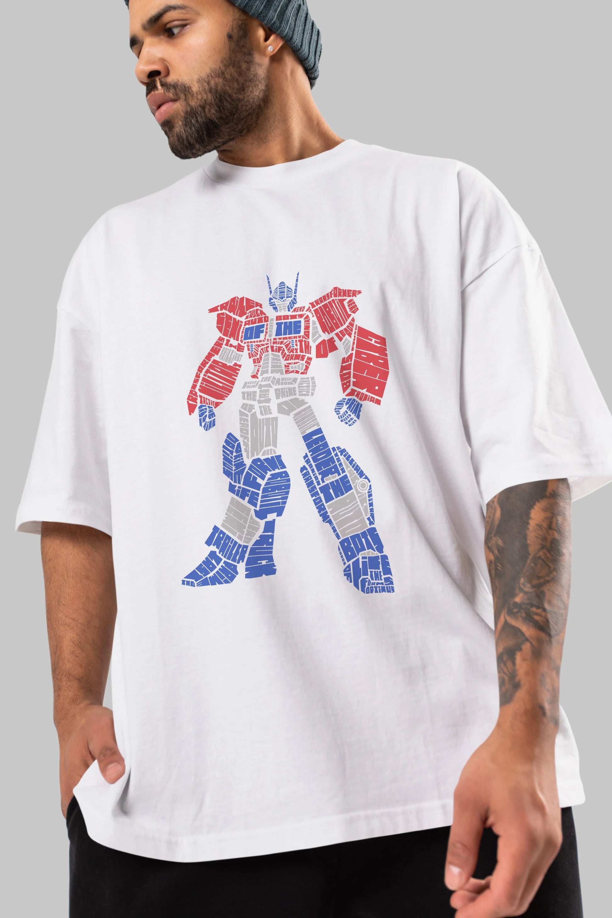 Optimus Prime Ön Baskılı Oversize t-shirt %100 pamuk Erkek Kadın Unisex