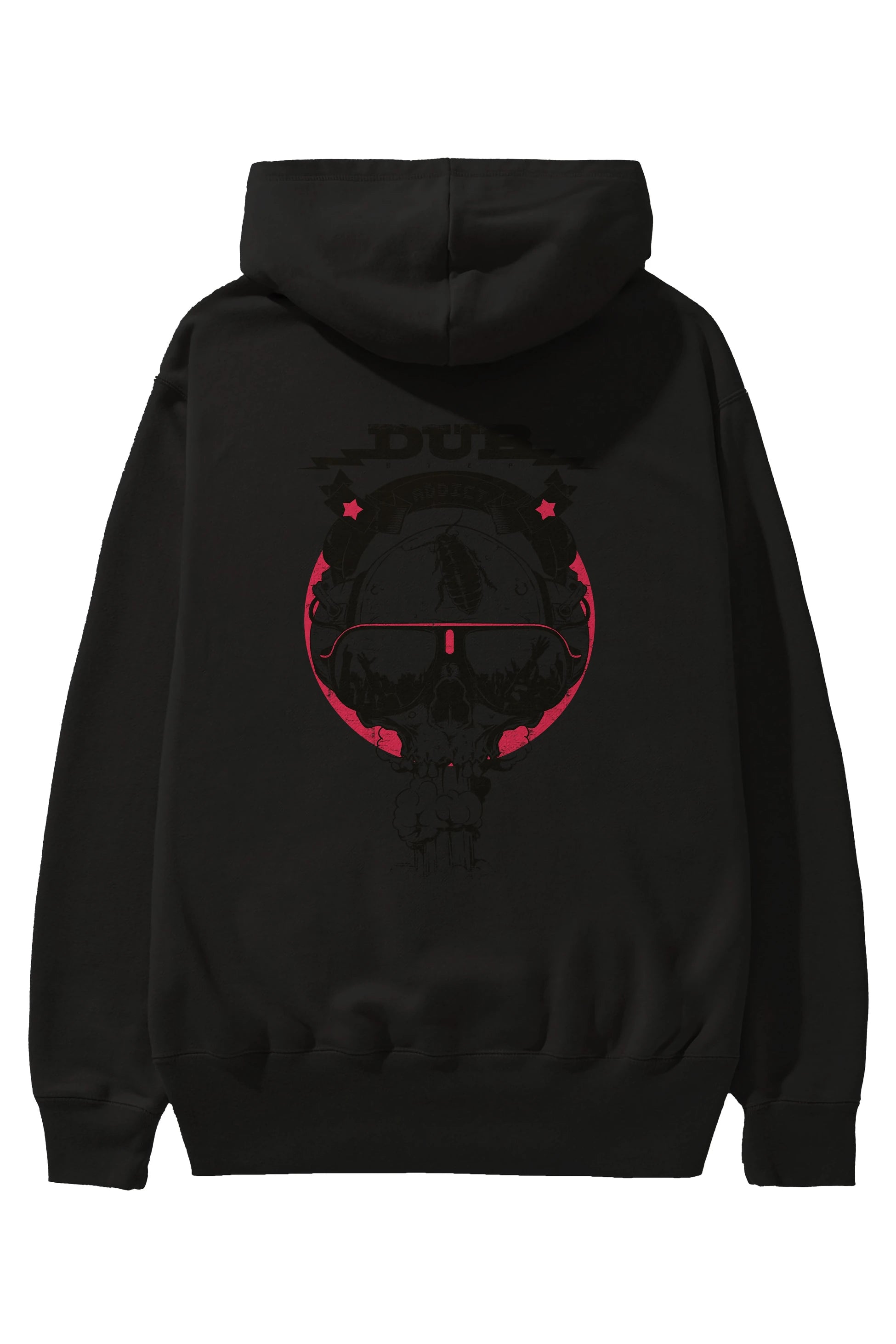 Dub Addict Arka Baskılı Hoodie Oversize Kapüşonlu Sweatshirt Erkek Kadın Unisex