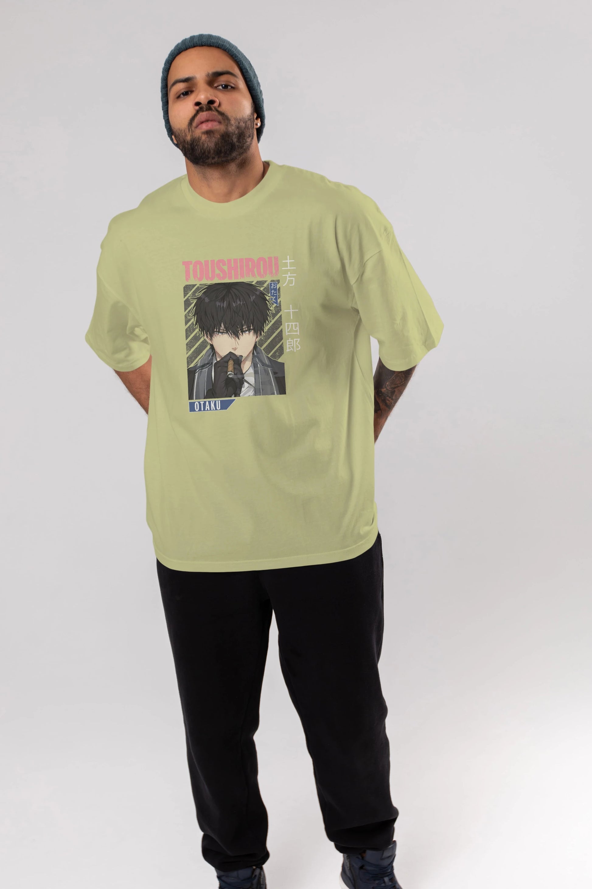 Toushirou Hijikata 2 Anime Ön Baskılı Oversize t-shirt %100 pamuk Erkek Kadın Unisex
