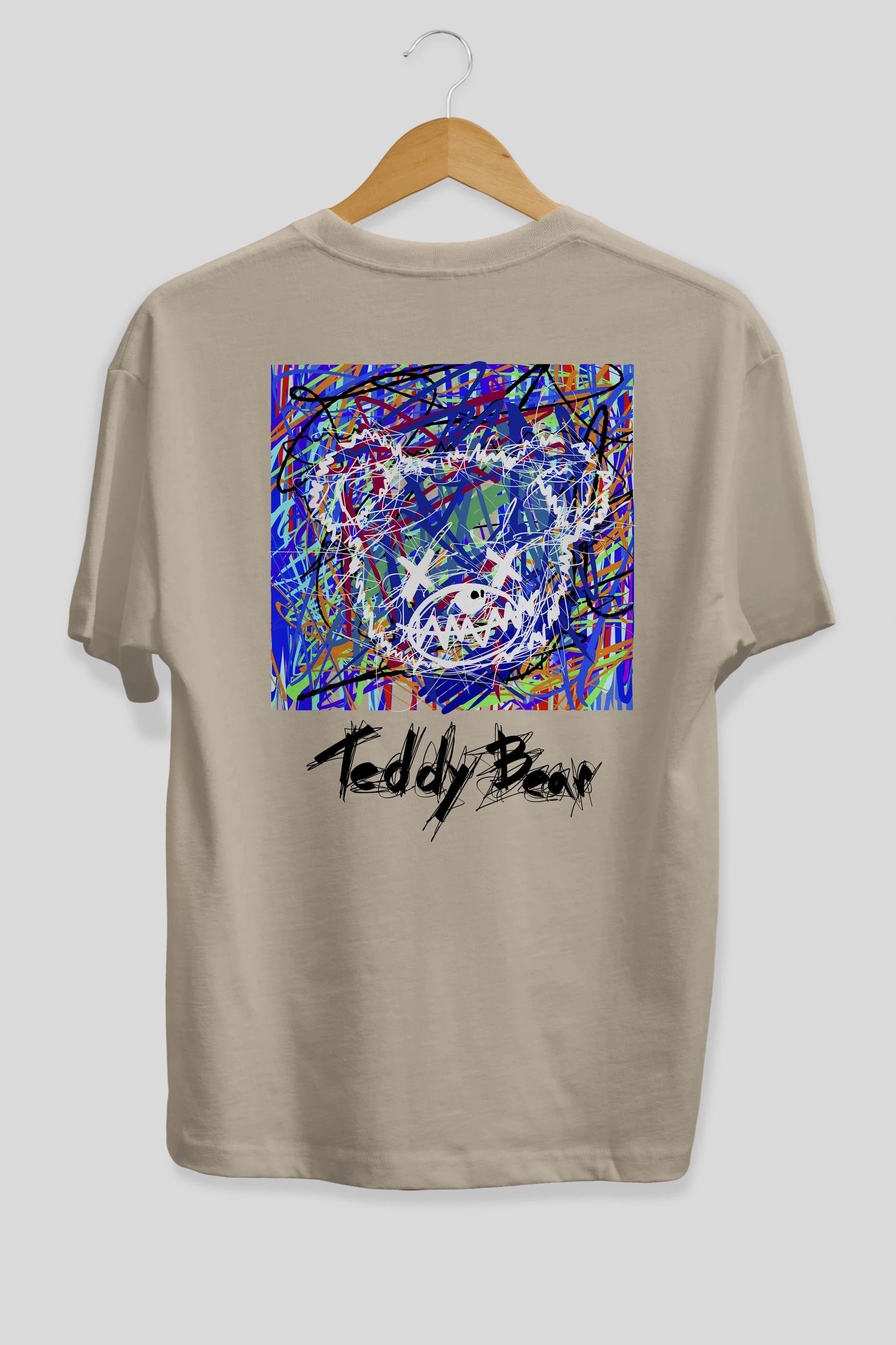 Teddy Bear 3 Arka Baskılı Oversize t-shirt Erkek Kadın Unisex