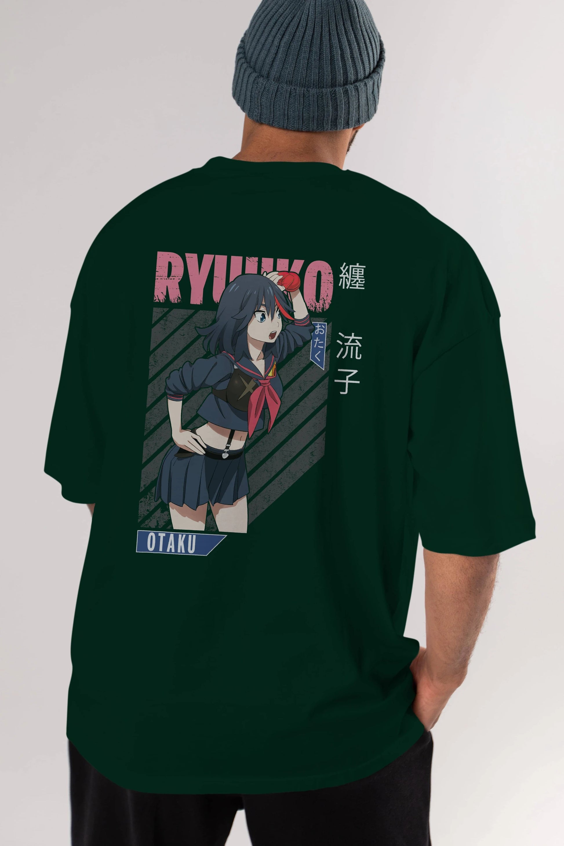 Ryuuko Matoi 6 Anime Arka Baskılı Oversize t-shirt Erkek Kadın Unisex