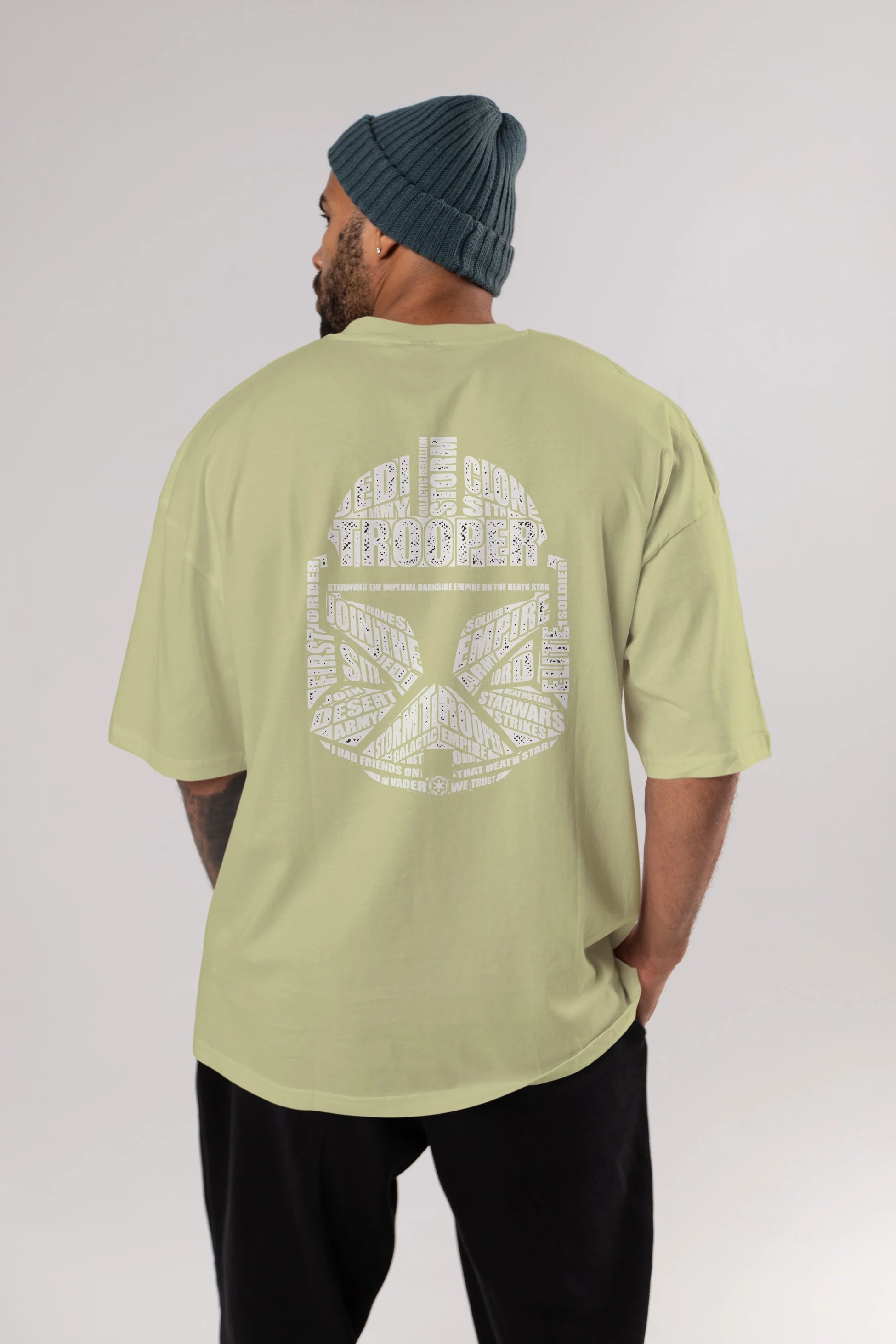 Trooper Arka Baskılı Oversize t-shirt %100 pamuk Erkek Kadın Unisex