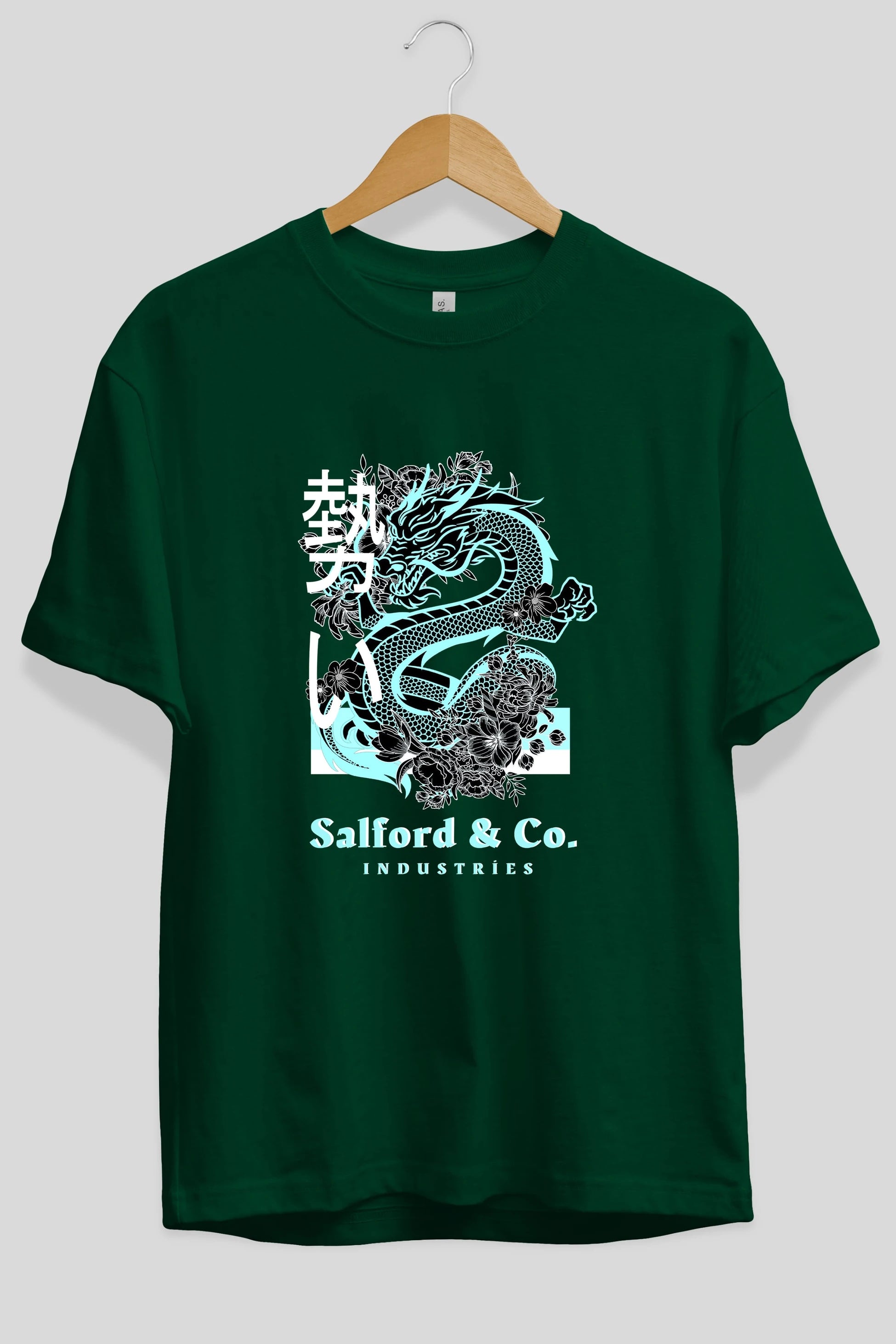 Dragon Ön Baskılı Oversize t-shirt Erkek Kadın Unisex